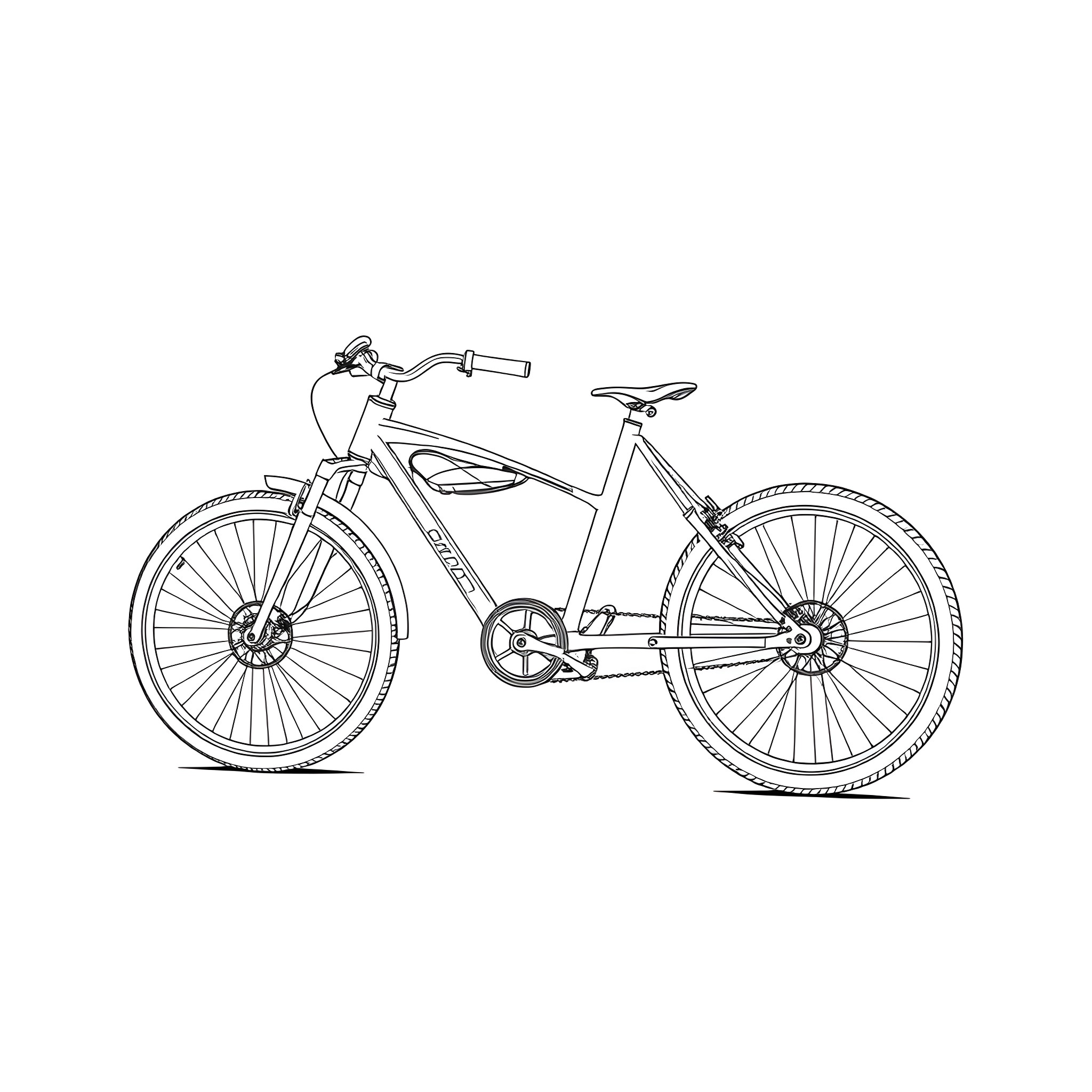 Tadpole Trike in motion Coloring Page (free black-and-white line drawing printable PDF for all, from beginners to advanced learners, including children, teens, adults, and seniors)