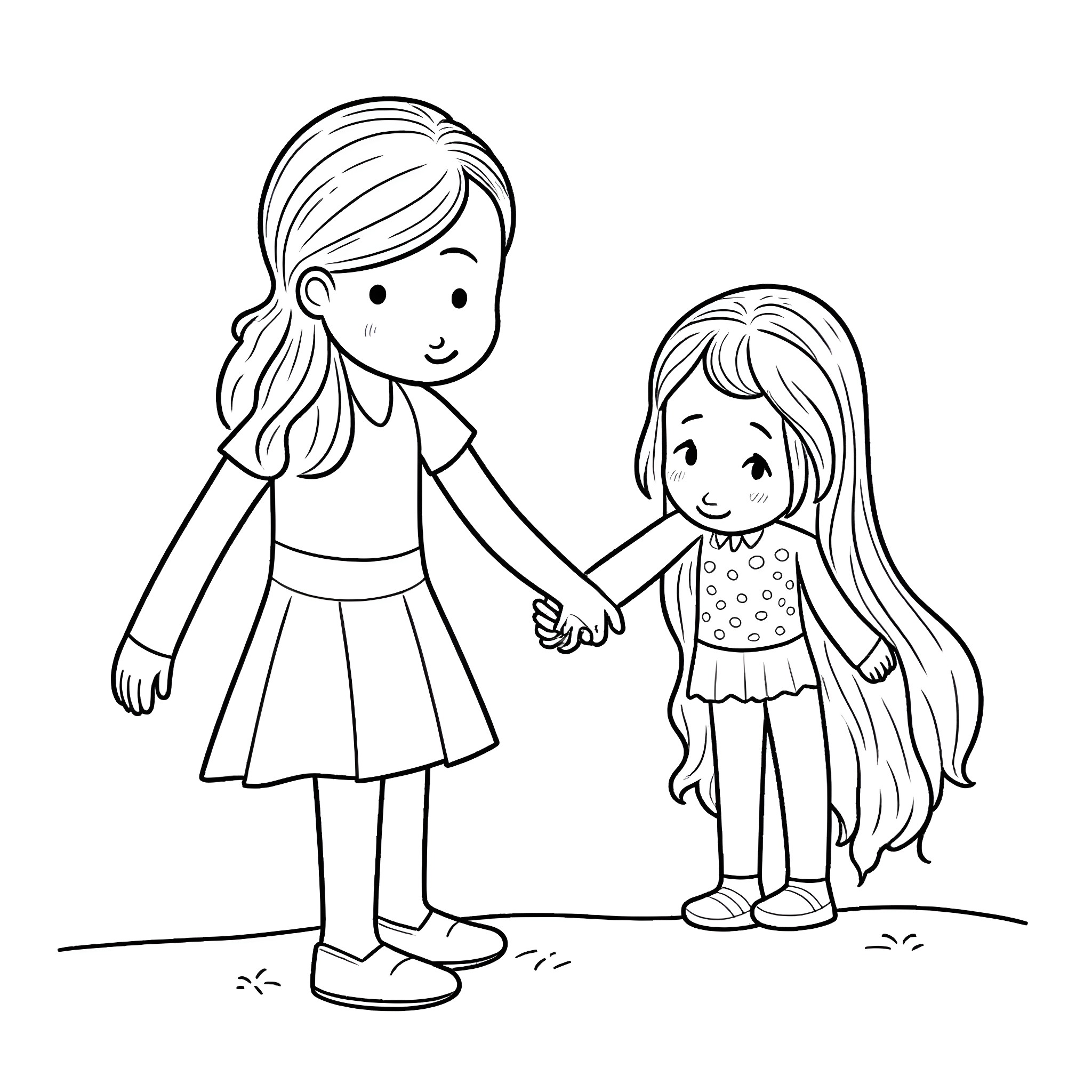 DBT Skill Connecting with Loved Ones Coloring Page (free black-and-white line drawing printable PDF for all, from beginners to advanced learners, including children, teens, adults, and seniors)