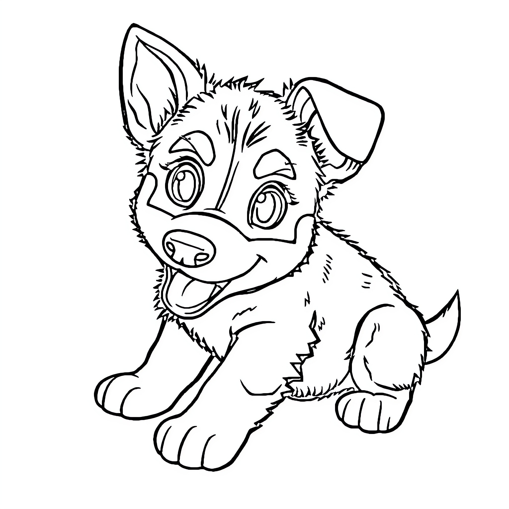 Bluey playing with excitement Coloring Page (free black-and-white line drawing printable PDF for all, from beginners to advanced learners, including children, teens, adults, and seniors)