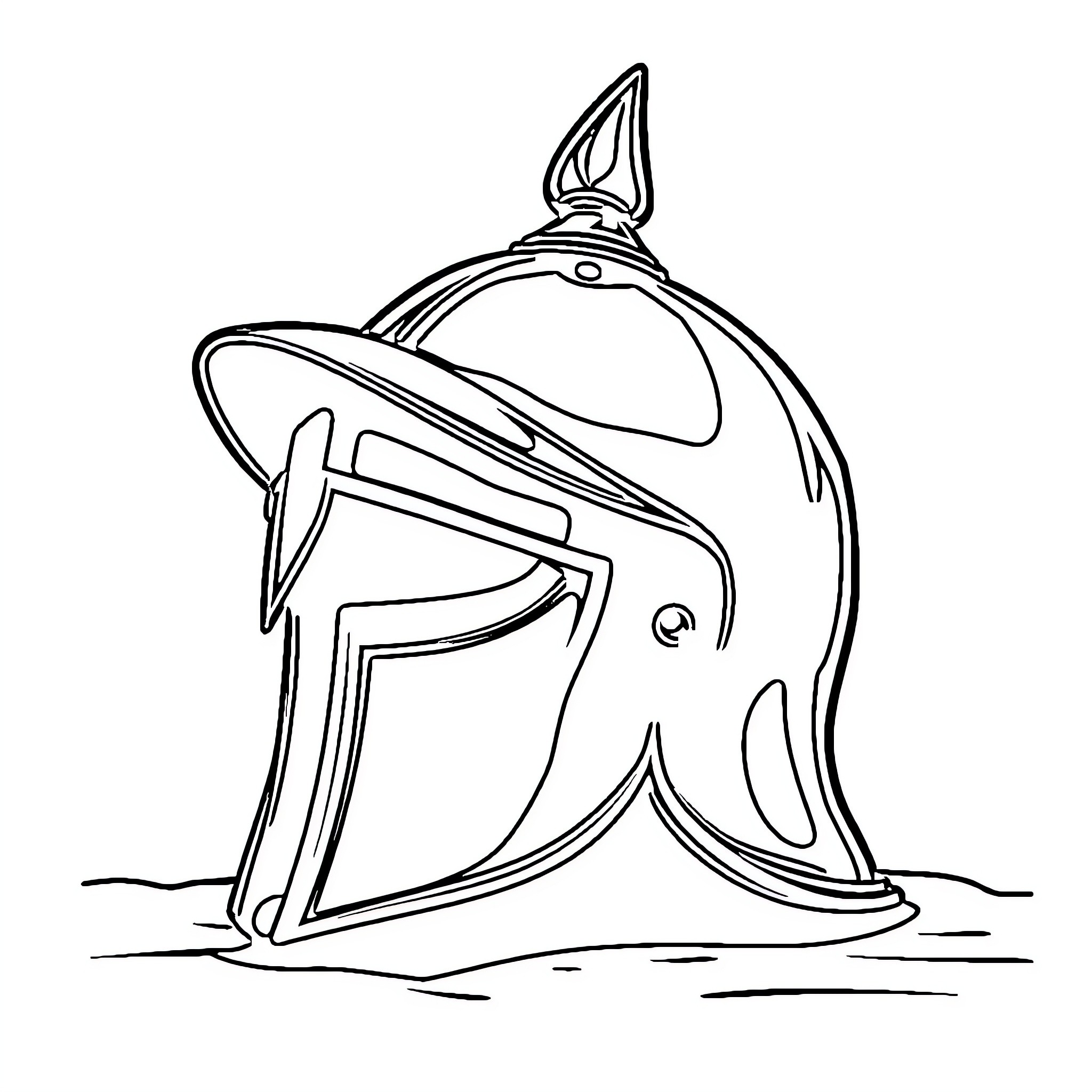 Helmet with unique design in the water Coloring Page (free black-and-white line drawing printable PDF for all, from beginners to advanced learners, including children, teens, adults, and seniors)