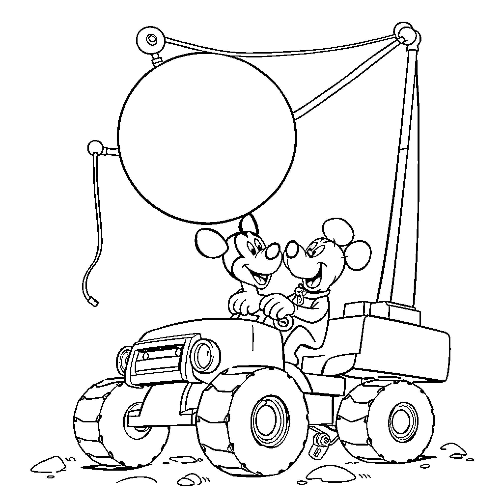 Scooby Doo Explores the Countryside on a Tractor Coloring Page (free black-and-white line drawing printable PDF for all, from beginners to advanced learners, including children, teens, adults, and seniors)