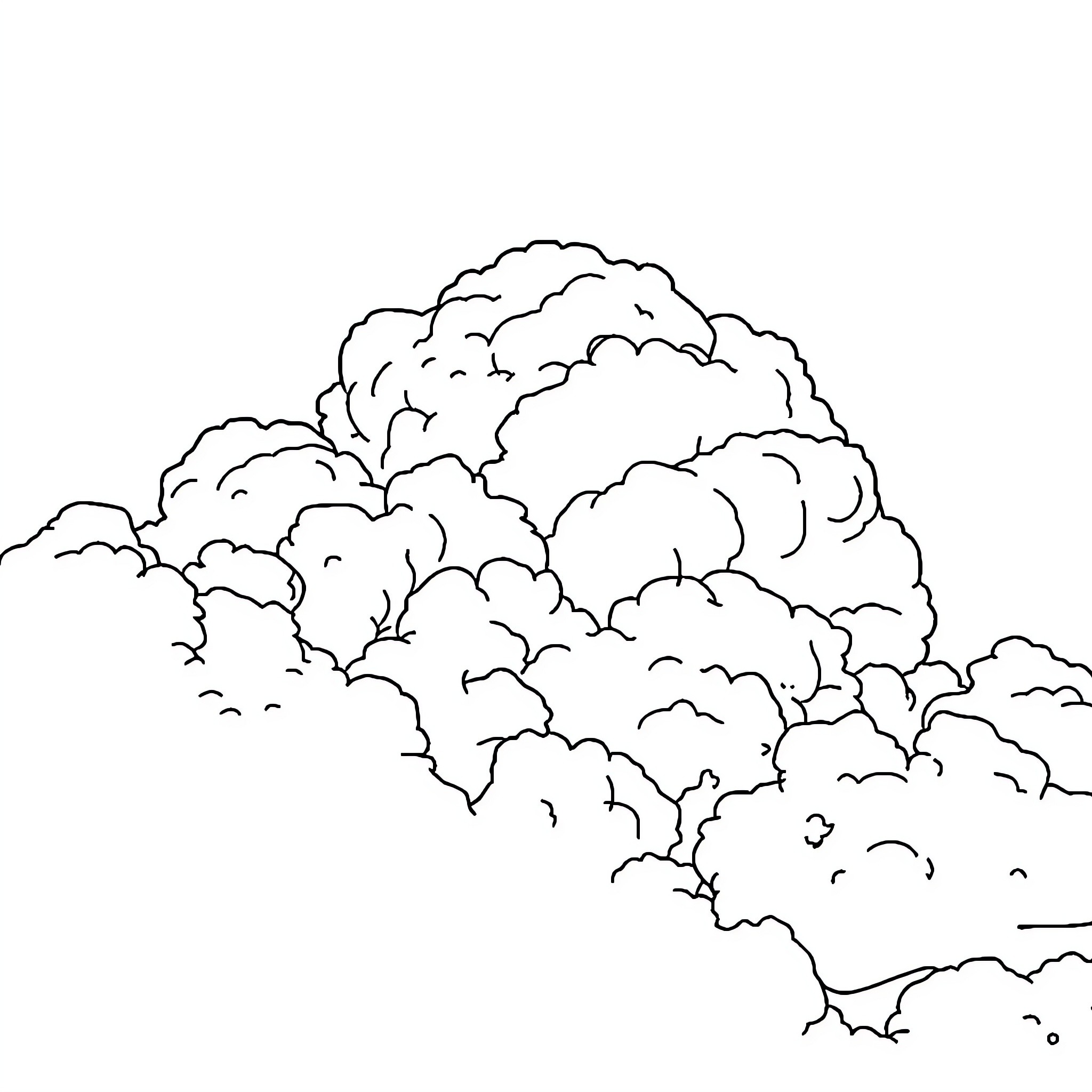 Bonnie Blue's Cloudy Imaginings Coloring Page (free black-and-white line drawing printable PDF for all, from beginners to advanced learners, including children, teens, adults, and seniors)