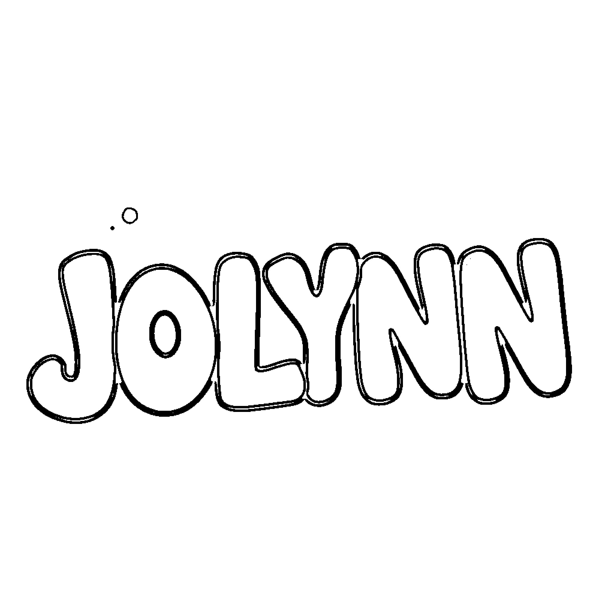 Jolynn's Playful Doodle Coloring Page (free black-and-white line drawing printable PDF for all, from beginners to advanced learners, including children, teens, adults, and seniors)