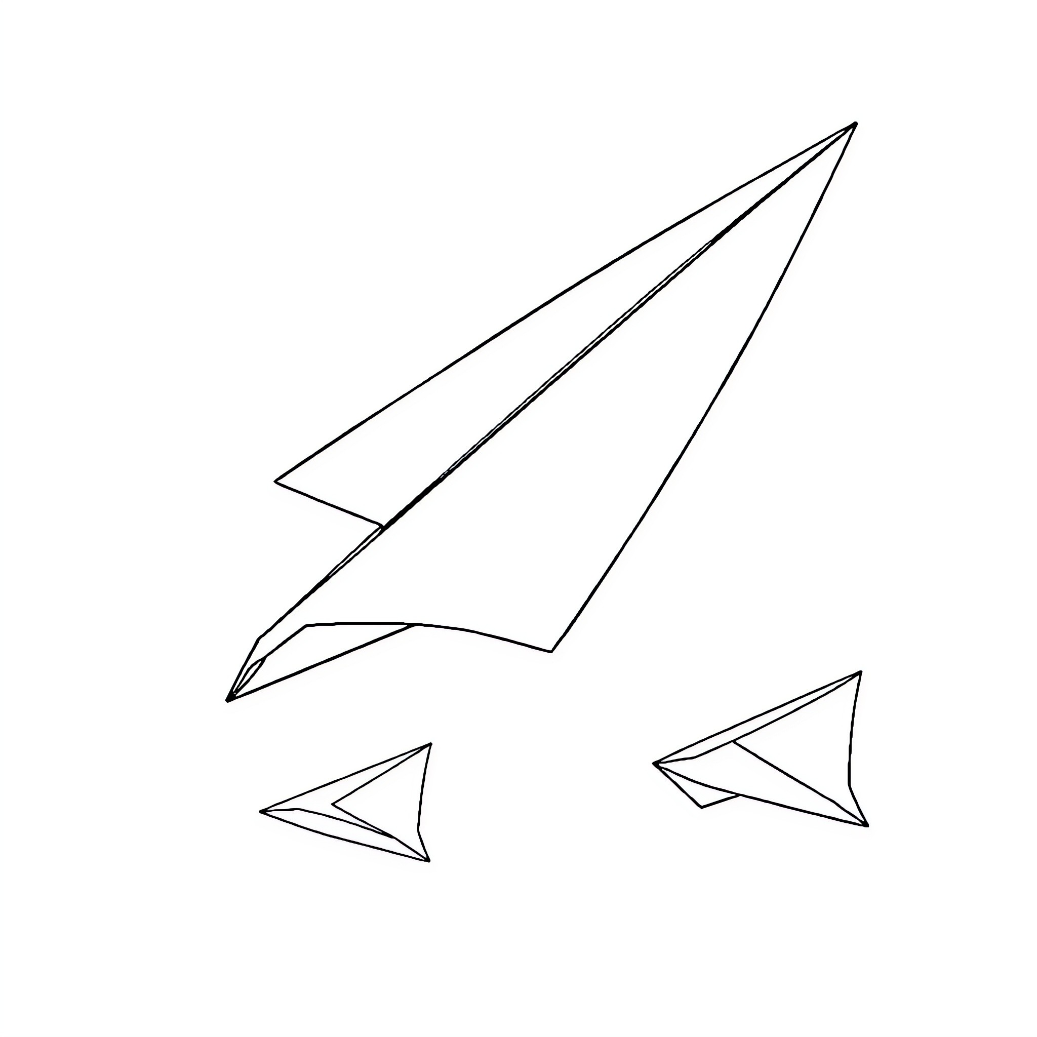 Paper Planes Soaring Through the Air Coloring Page (free black-and-white line drawing printable PDF for all, from beginners to advanced learners, including children, teens, adults, and seniors)