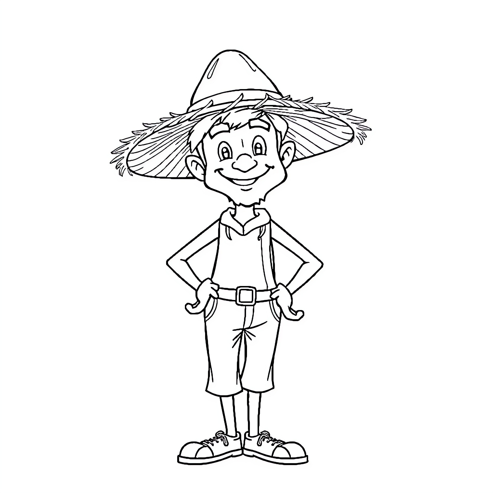 Shank's Whimsical Adventure Coloring Page (free black-and-white line drawing printable PDF for all, from beginners to advanced learners, including children, teens, adults, and seniors)
