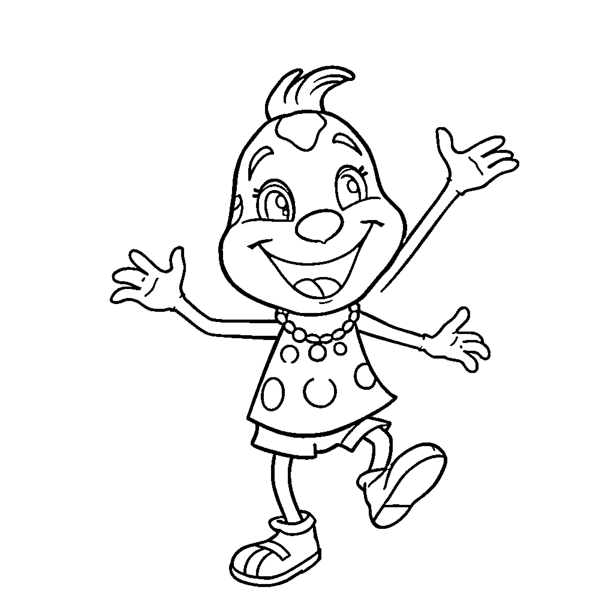 Labubu's Joyful Dance Coloring Page (free black-and-white line drawing printable PDF for all, from beginners to advanced learners, including children, teens, adults, and seniors)