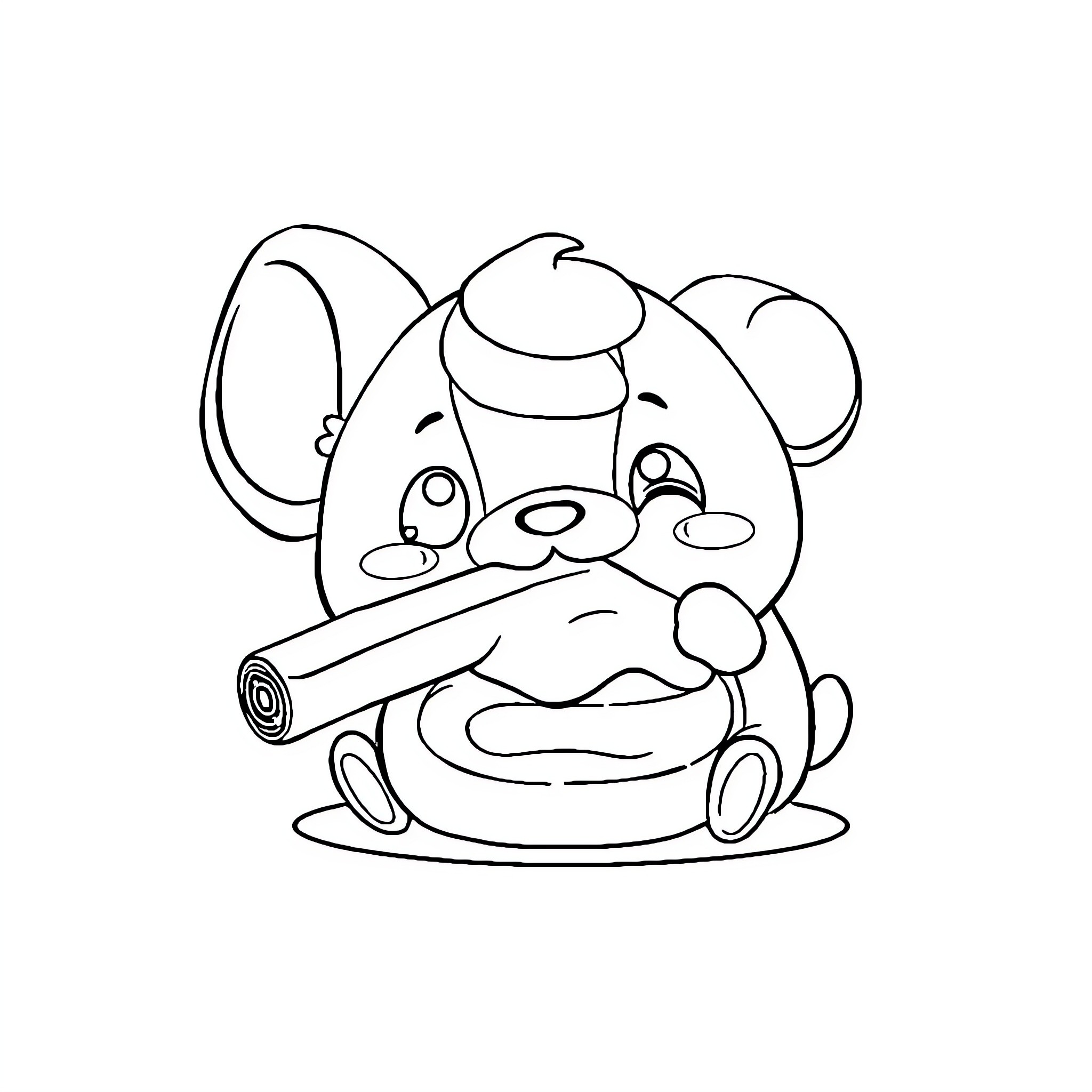 Cinnamoroll enjoying a cozy day Coloring Page (free black-and-white line drawing printable PDF for all, from beginners to advanced learners, including children, teens, adults, and seniors)