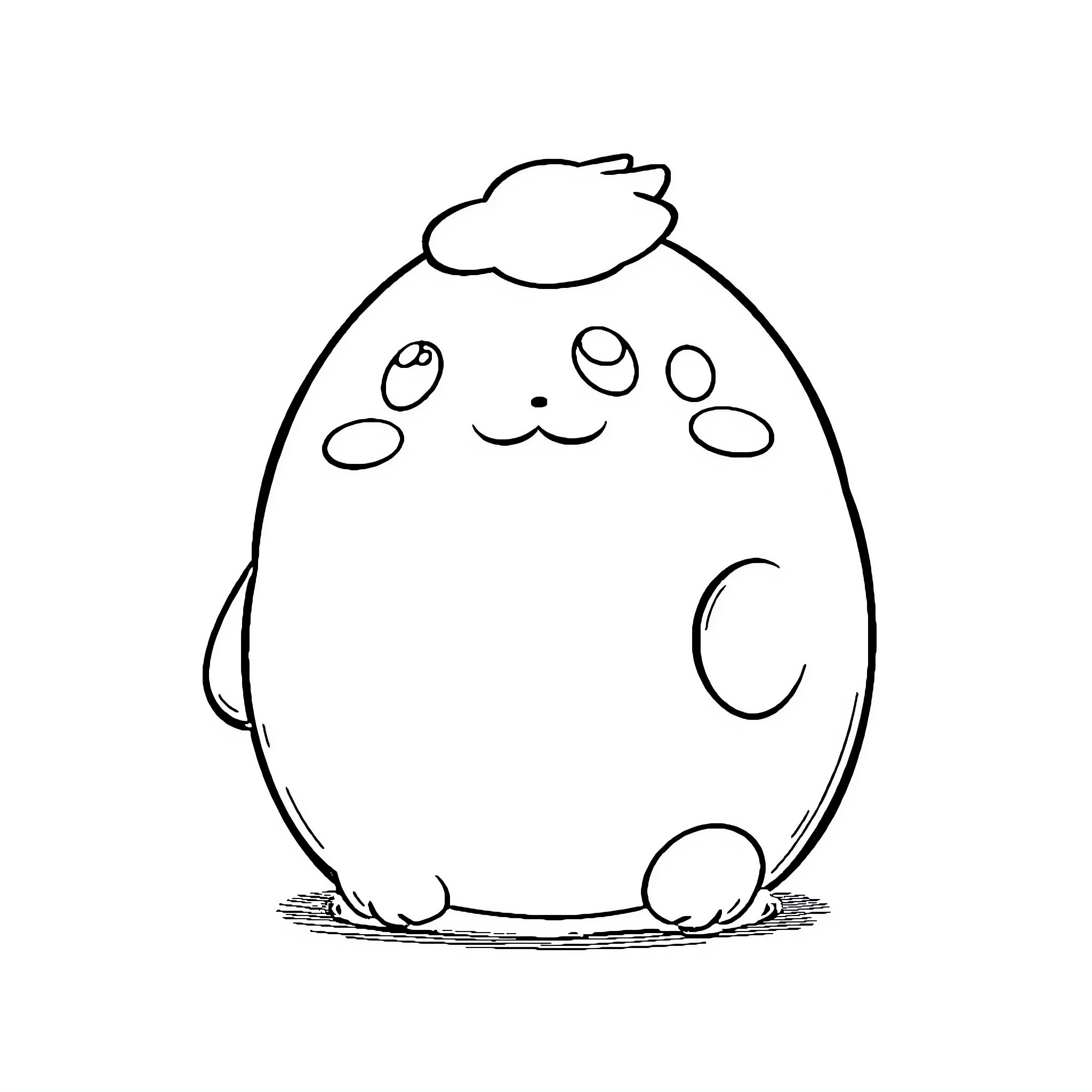 Squishmallow character in a simple sketch Coloring Page (free black-and-white line drawing printable PDF for all, from beginners to advanced learners, including children, teens, adults, and seniors)