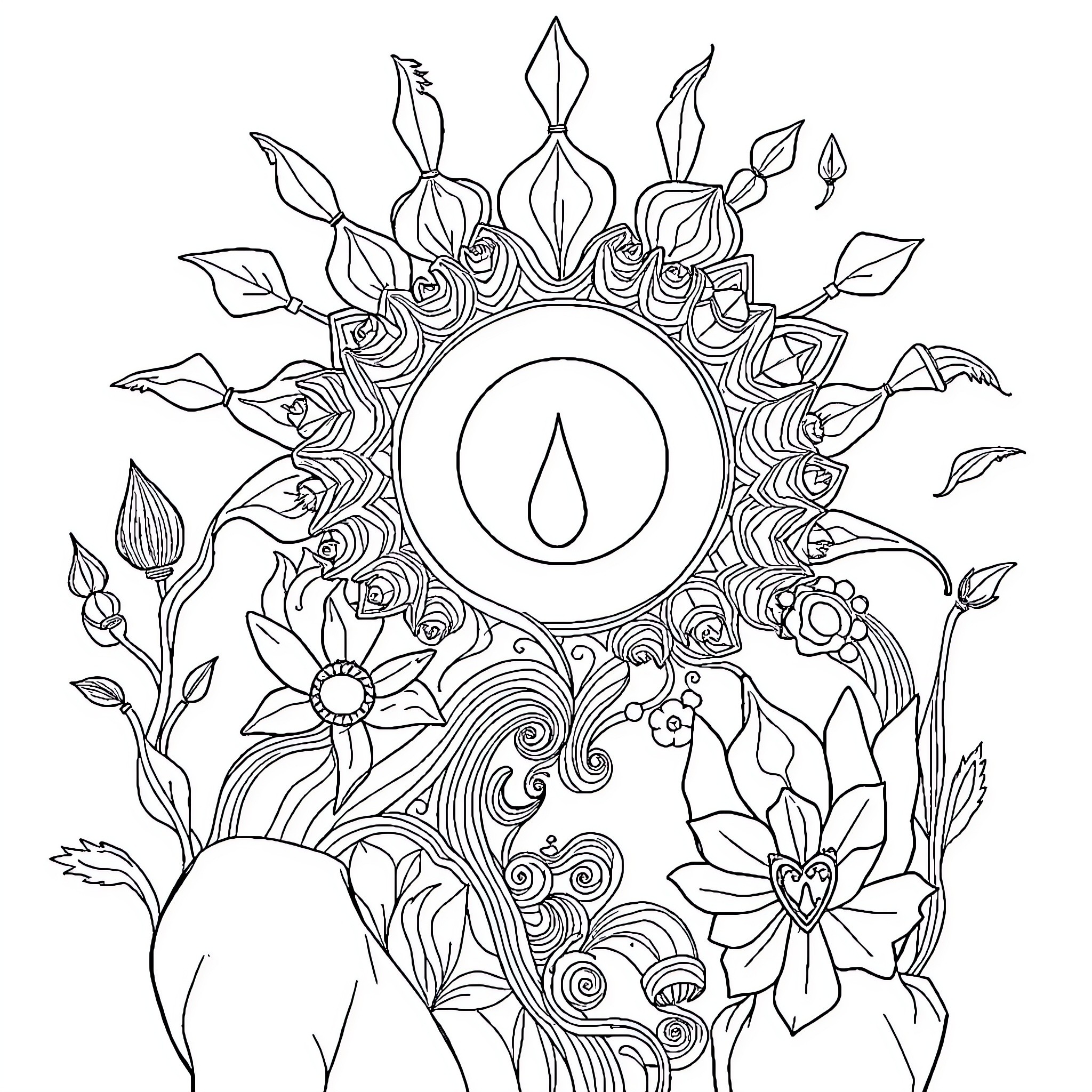 Recovery of nature's beauty and harmony Coloring Page (free black-and-white line drawing printable PDF for all, from beginners to advanced learners, including children, teens, adults, and seniors)