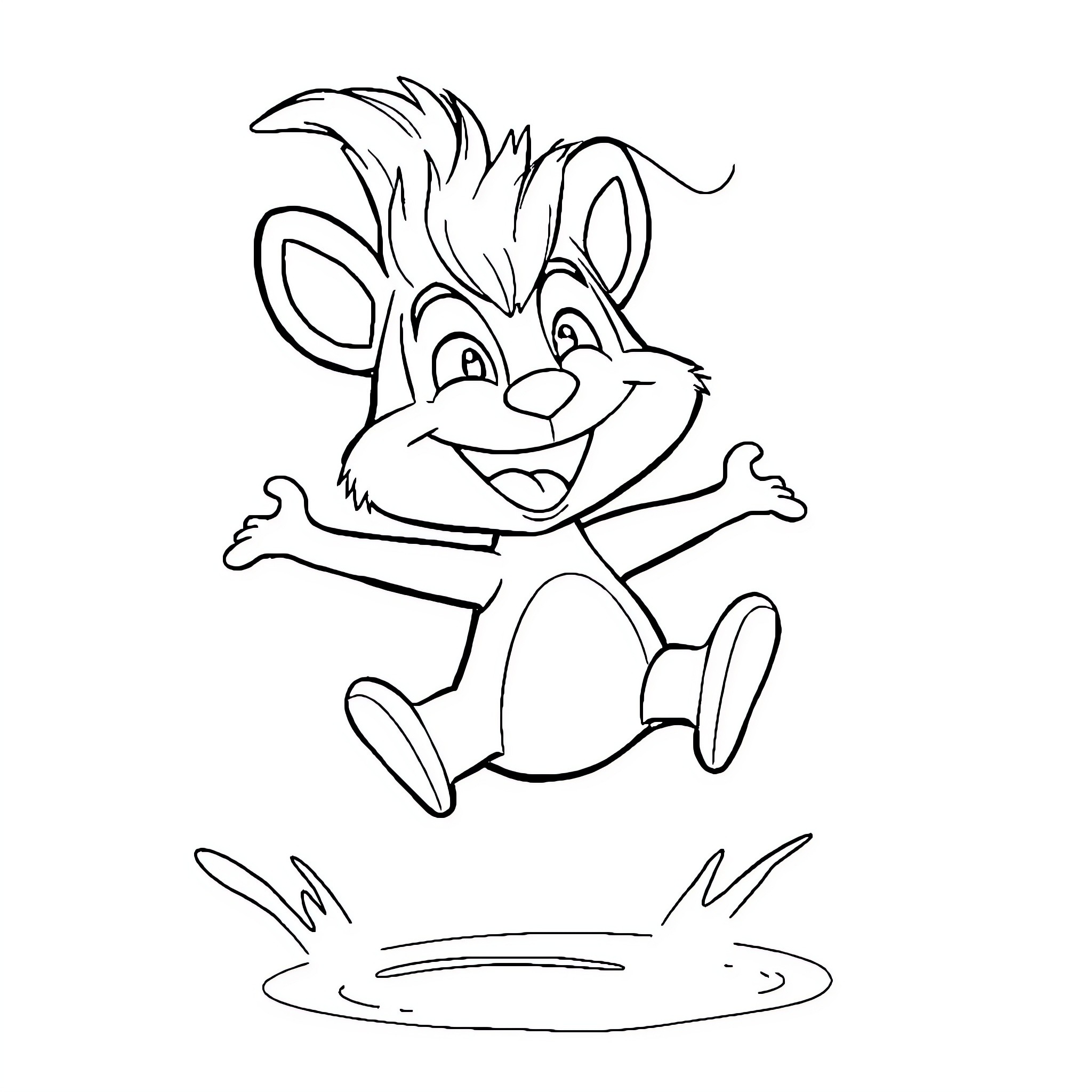 Sprunki's Playful Antics Coloring Page (free black-and-white line drawing printable PDF for all, from beginners to advanced learners, including children, teens, adults, and seniors)