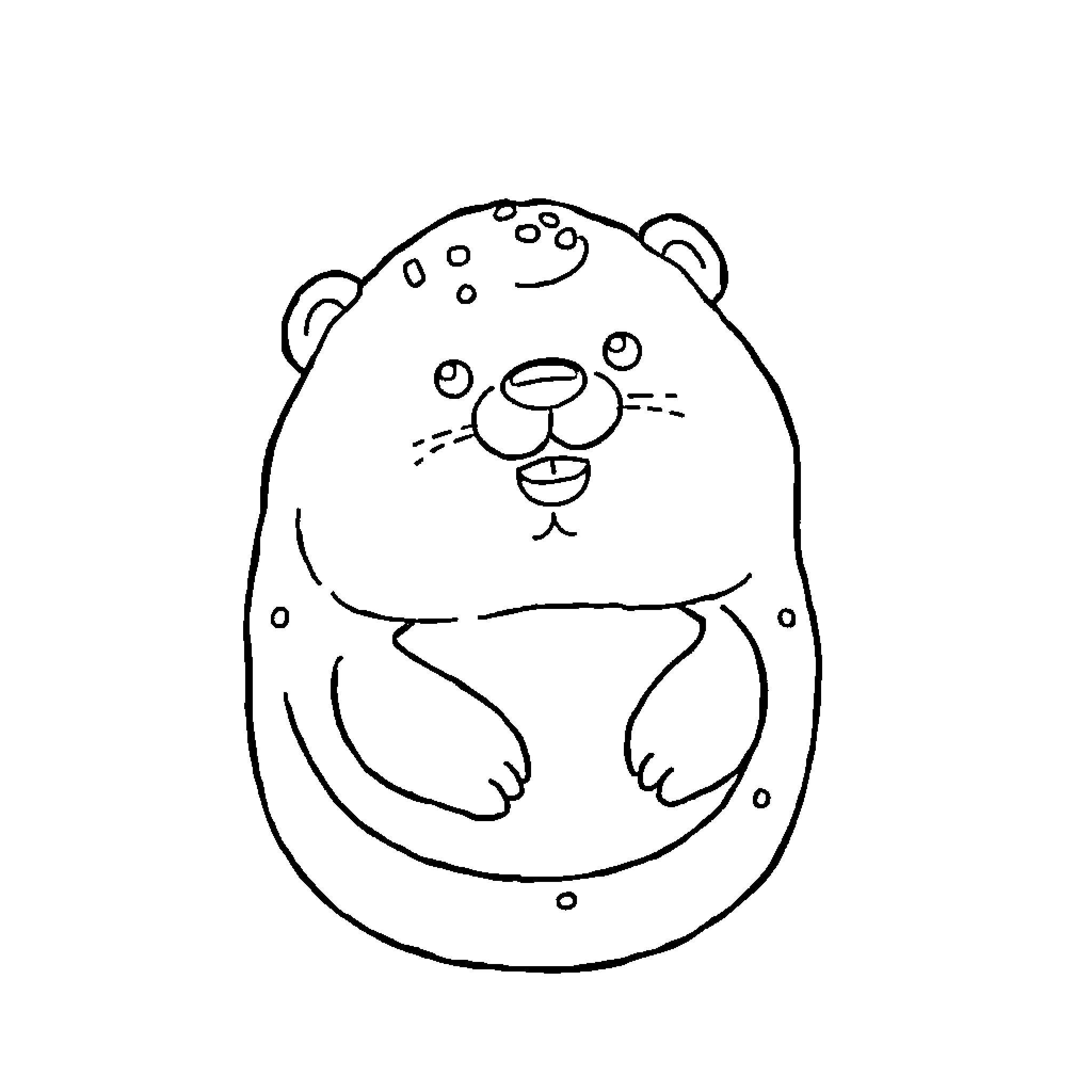 Cinnamonroll character in simple outline style Coloring Page (free black-and-white line drawing printable PDF for all, from beginners to advanced learners, including children, teens, adults, and seniors)