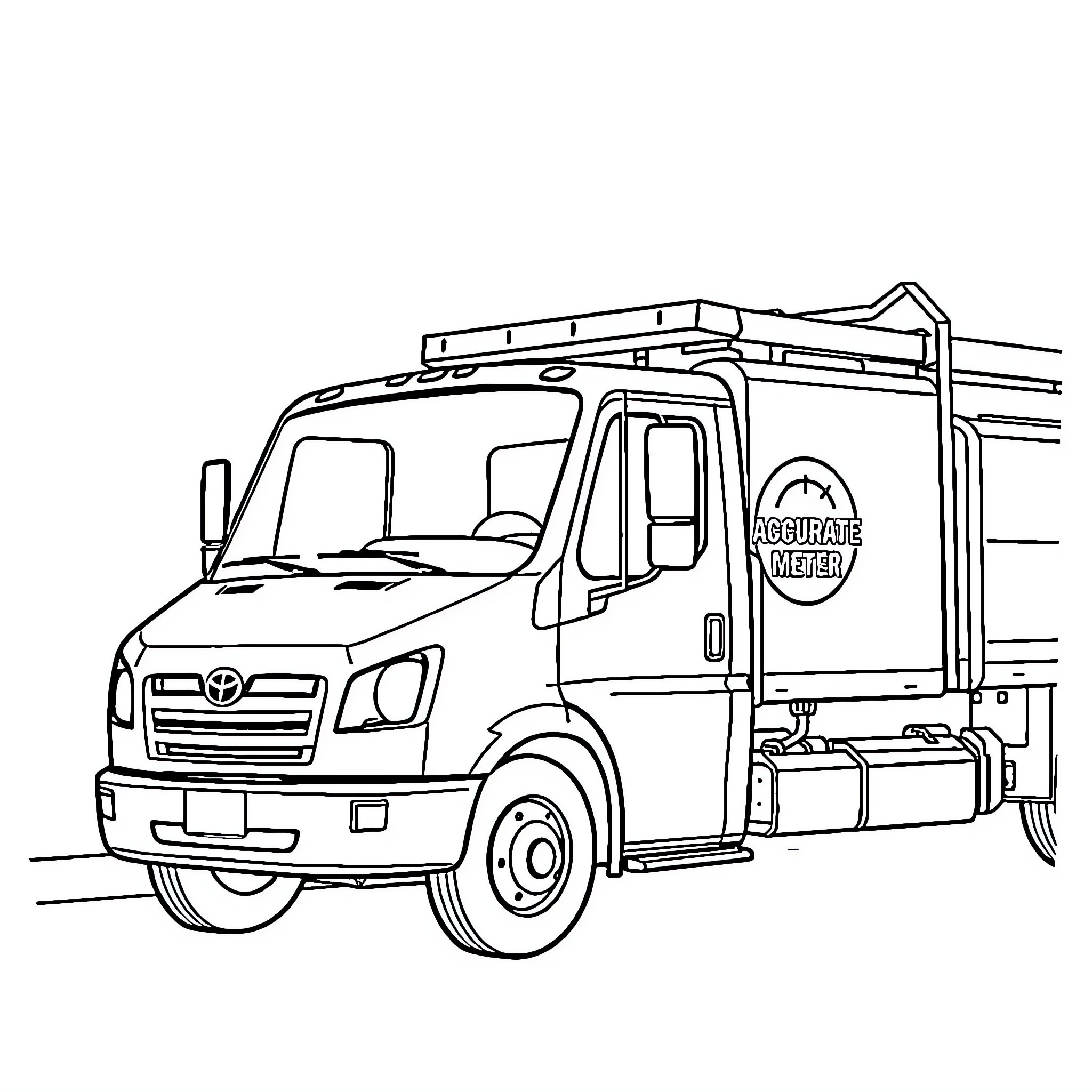 Truck delivering items for habitat for humanity Coloring Page (free black-and-white line drawing printable PDF for all, from beginners to advanced learners, including children, teens, adults, and seniors)