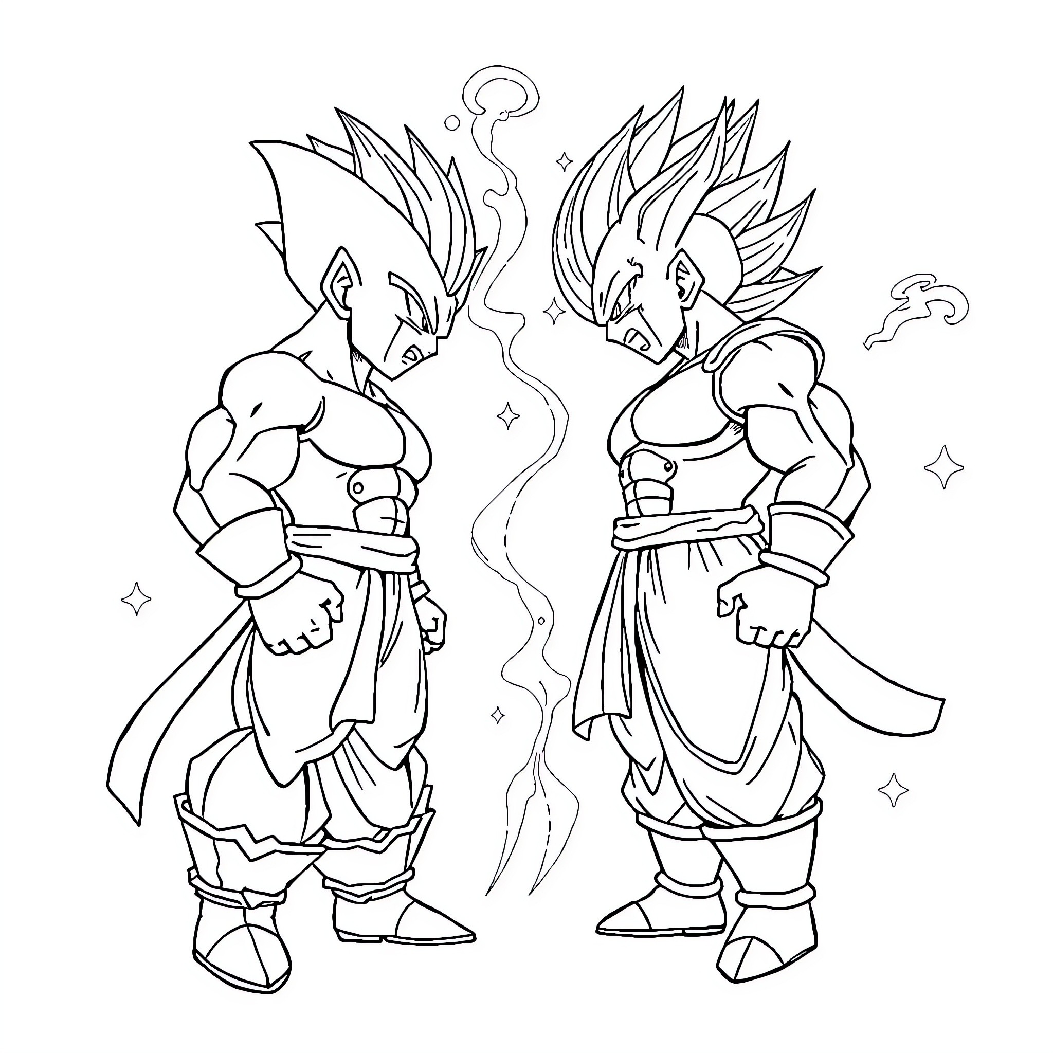 Janemba: Fierce Battle of Warrior Spirits Coloring Page (free black-and-white line drawing printable PDF for all, from beginners to advanced learners, including children, teens, adults, and seniors)