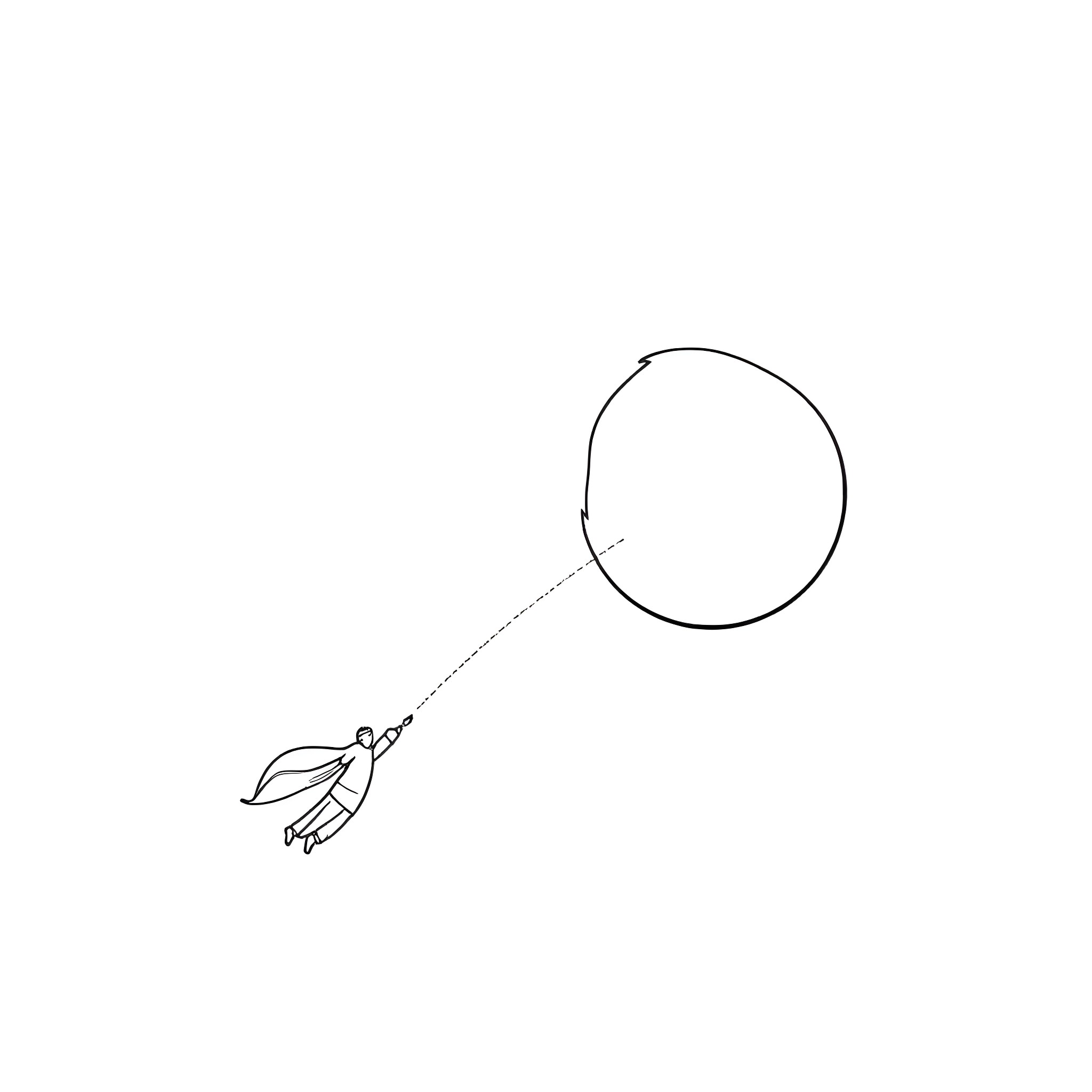 Flying an abstract circular kite Coloring Page (free black-and-white line drawing printable PDF for all, from beginners to advanced learners, including children, teens, adults, and seniors)