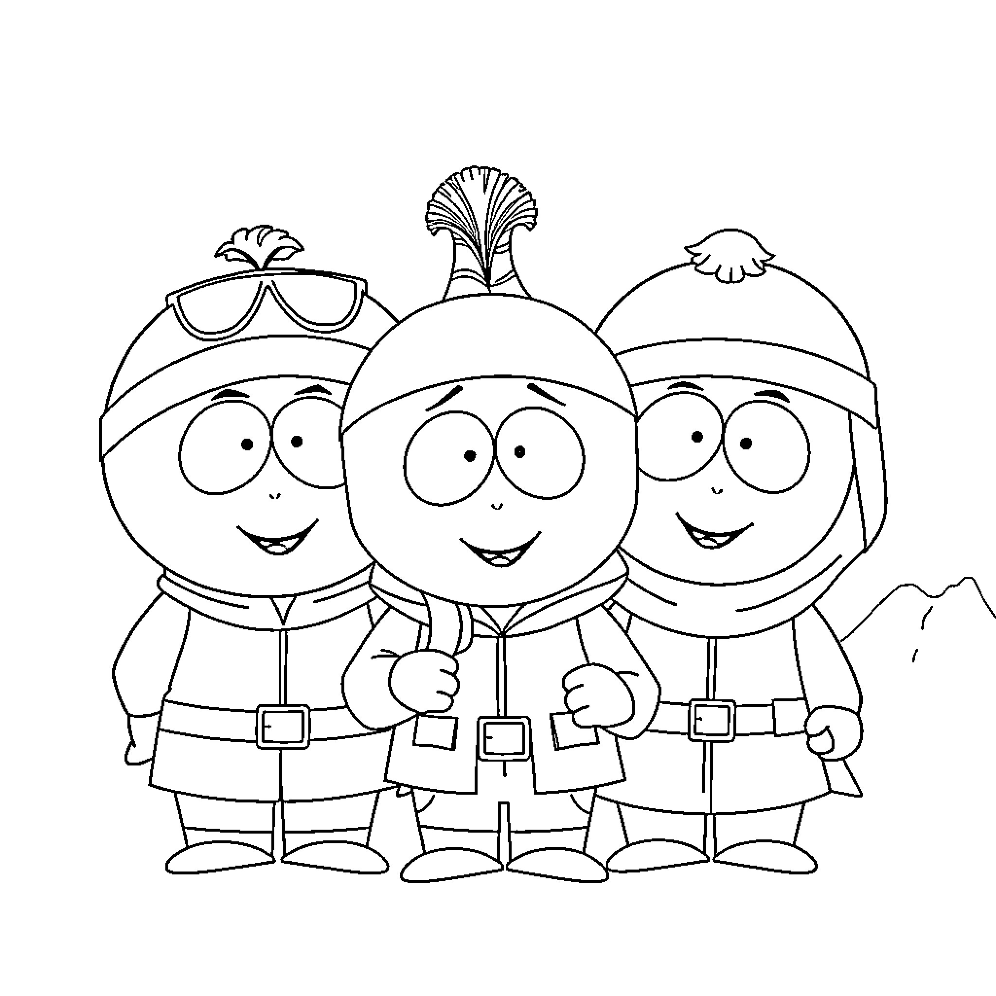 Labubu's Polar Adventure Coloring Page (free black-and-white line drawing printable PDF for all, from beginners to advanced learners, including children, teens, adults, and seniors)