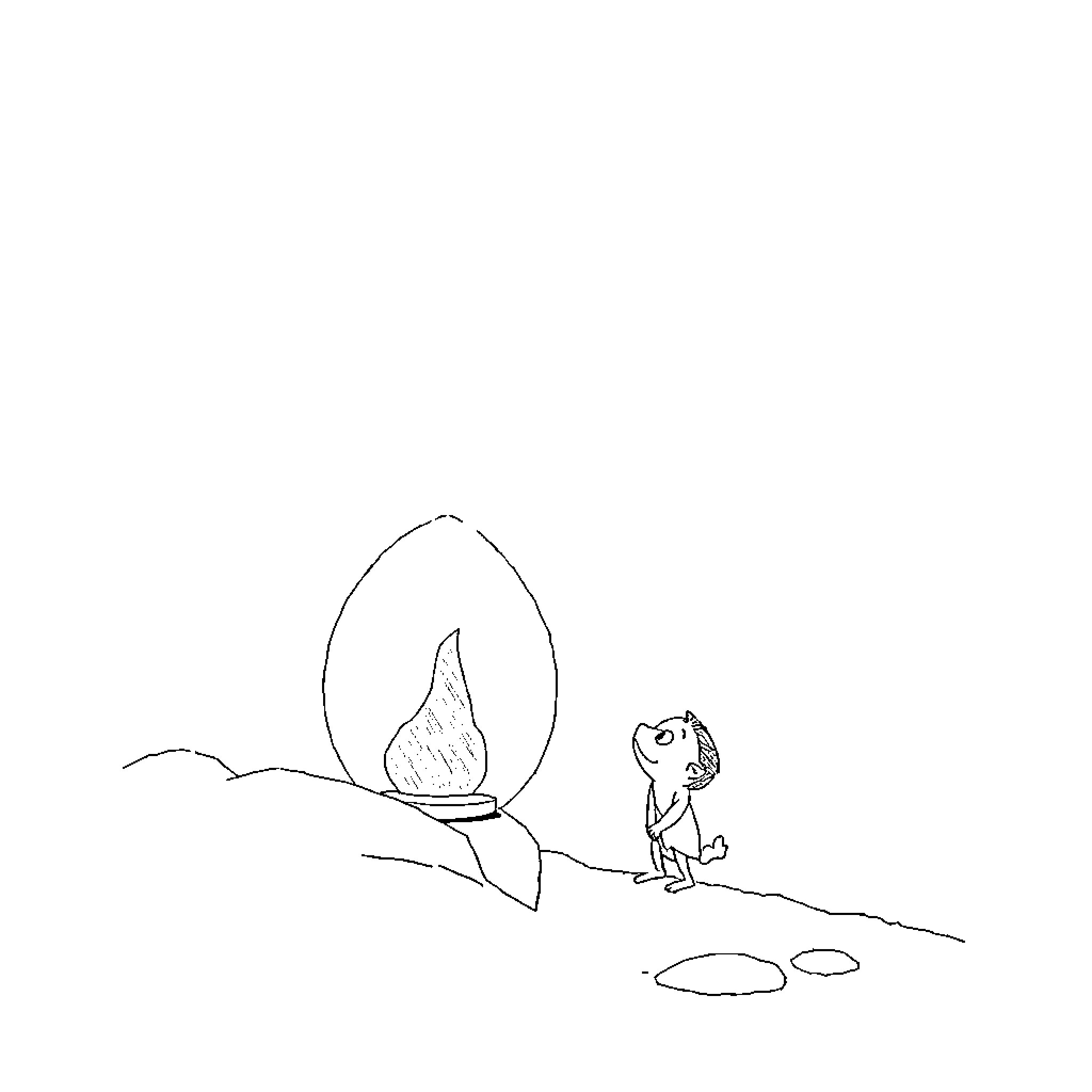 Alitaptap Exploring the Mysterious Rock Formation Coloring Page (free black-and-white line drawing printable PDF for all, from beginners to advanced learners, including children, teens, adults, and seniors)