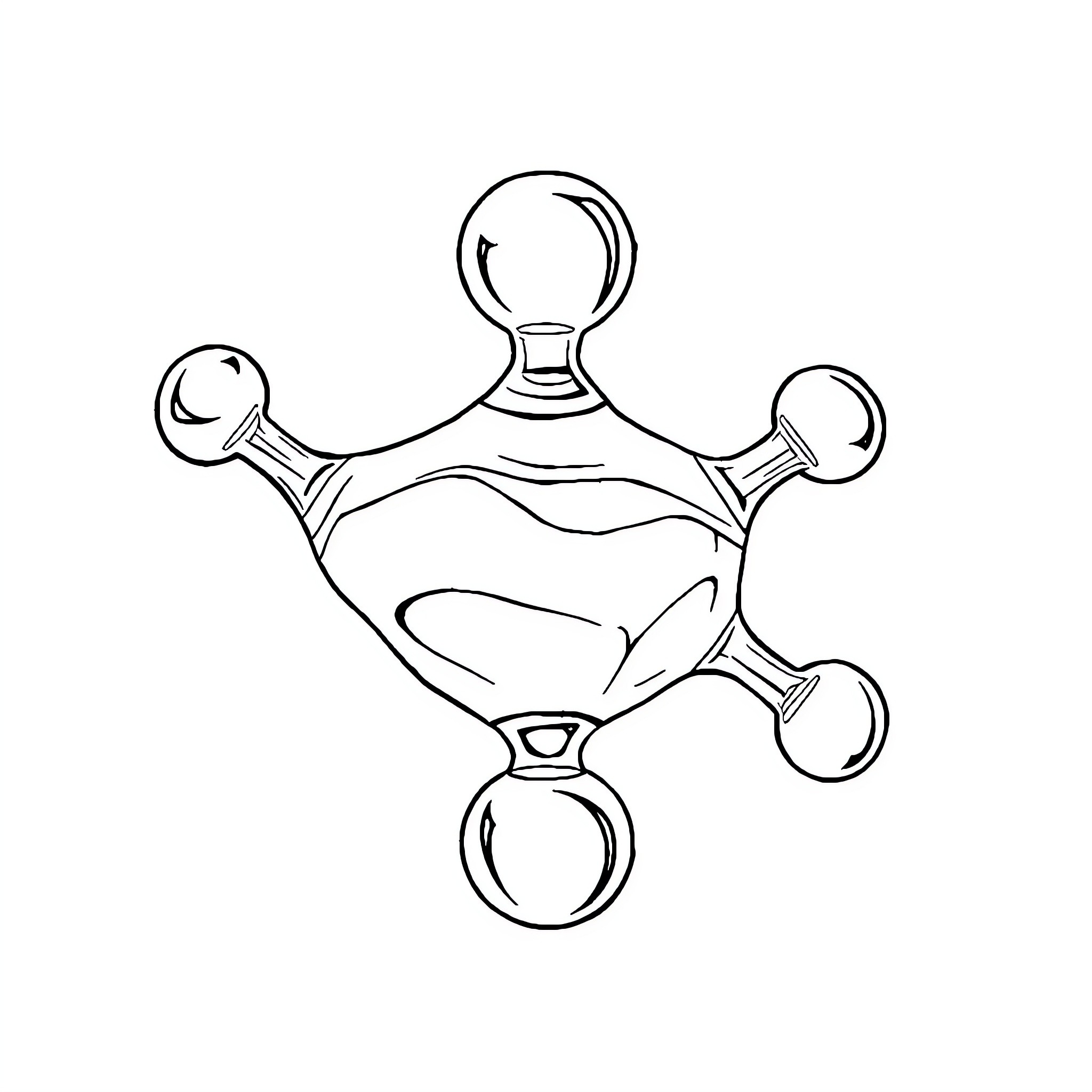 Water Molecule Structure Diagram Coloring Page (free black-and-white line drawing printable PDF for all, from beginners to advanced learners, including children, teens, adults, and seniors)