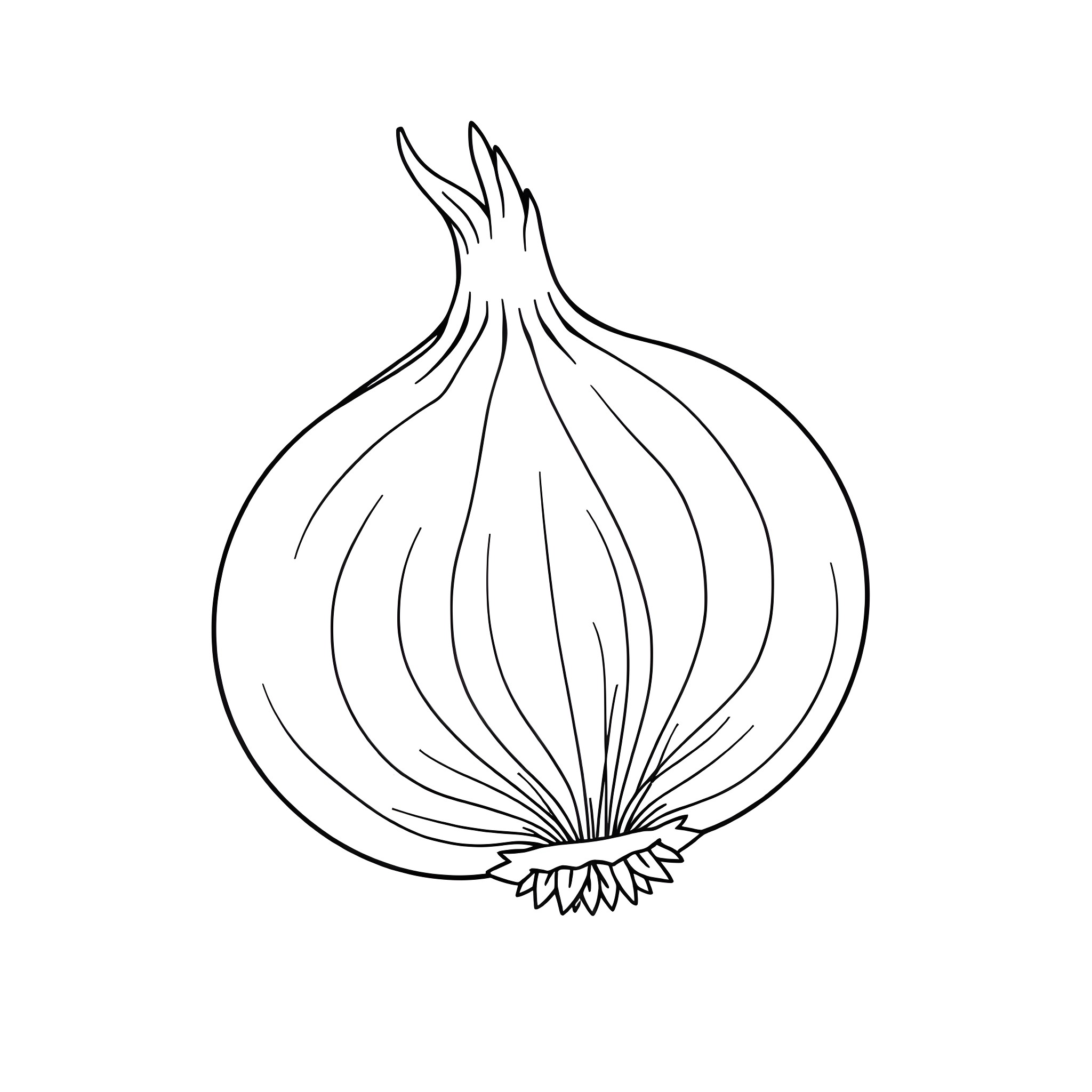 Onion with intricate layers and patterns Coloring Page (free black-and-white line drawing printable PDF for all, from beginners to advanced learners, including children, teens, adults, and seniors)