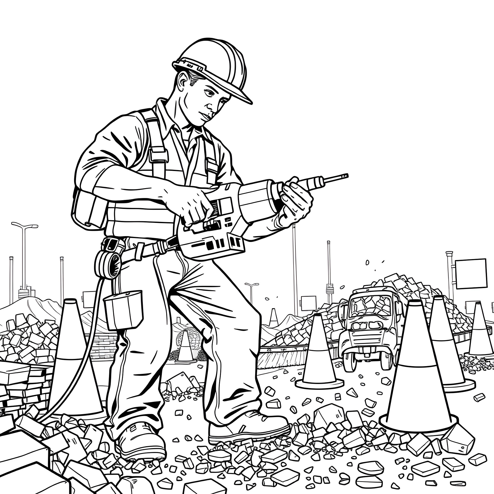 29 Best Jackhammer Coloring Pages (Free Printable PDFs)