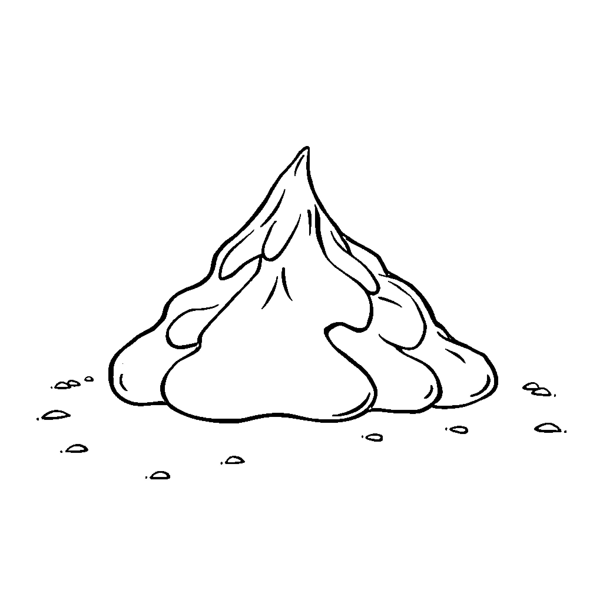 Poop pile on the ground Coloring Page (free black-and-white line drawing printable PDF for all, from beginners to advanced learners, including children, teens, adults, and seniors)