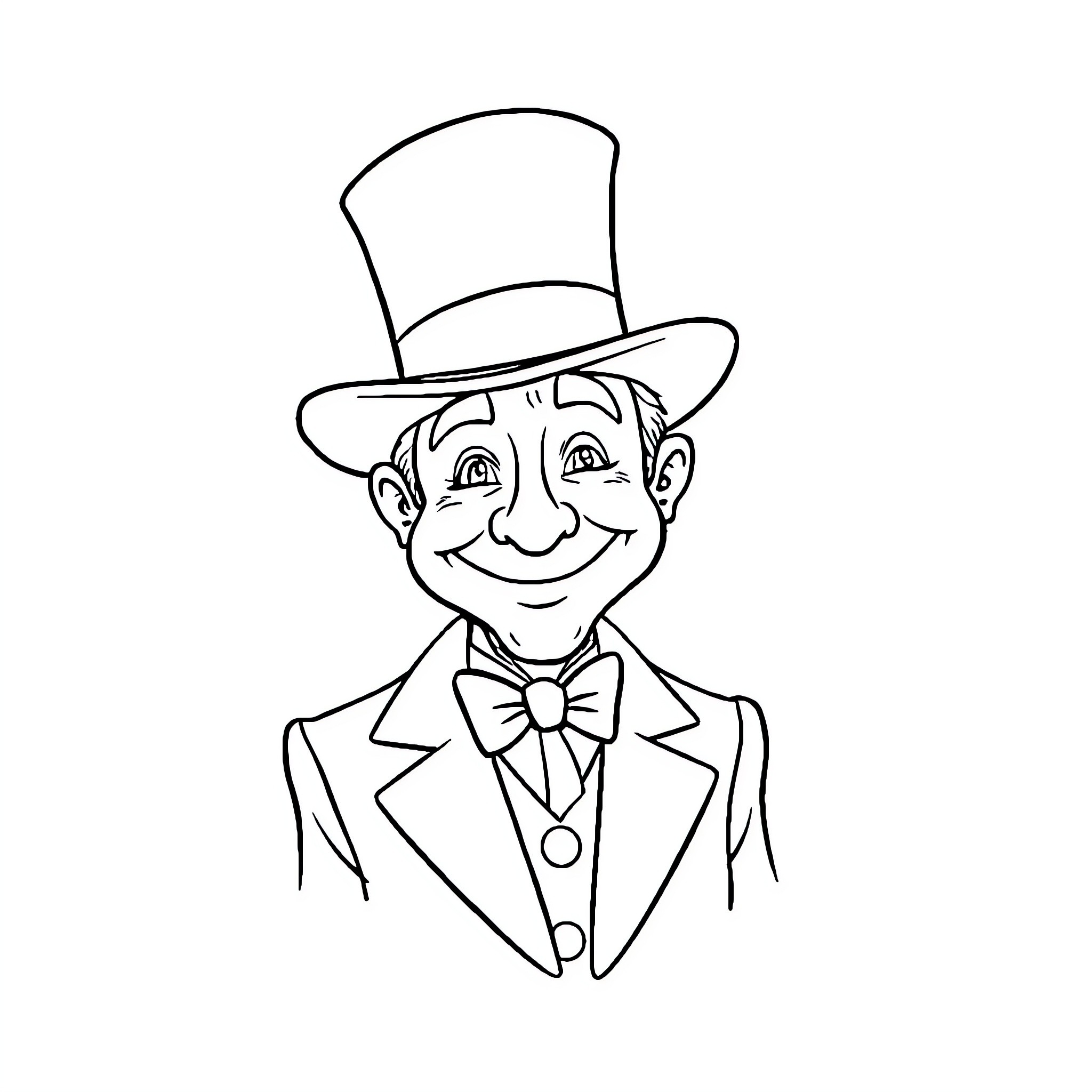 Man in Formal Attire Sporting a Cheerful Expression Coloring Page (free black-and-white line drawing printable PDF for all, from beginners to advanced learners, including children, teens, adults, and seniors)