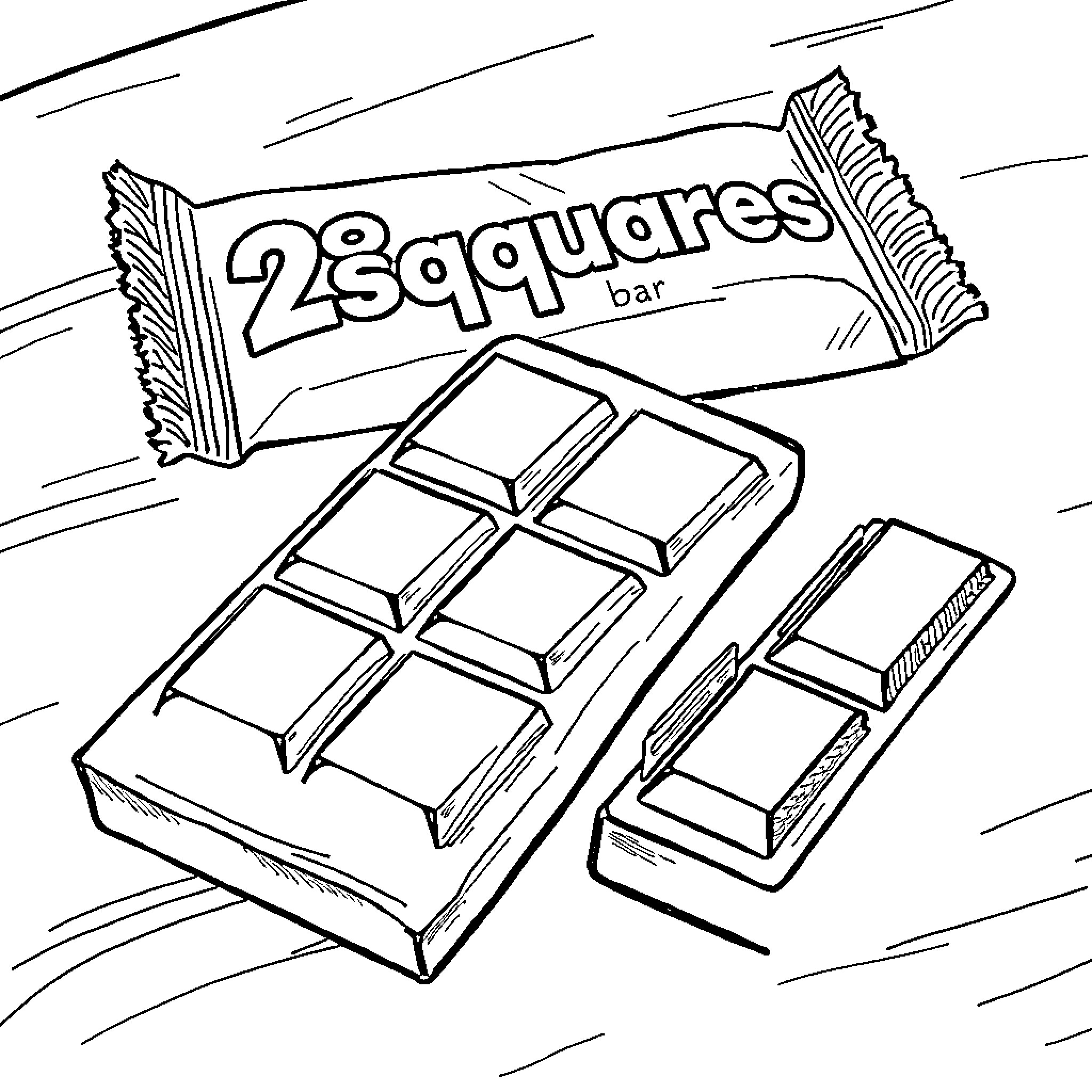 Chocolate bars with 28 squares Coloring Page (free black-and-white line drawing printable PDF for all, from beginners to advanced learners, including children, teens, adults, and seniors)