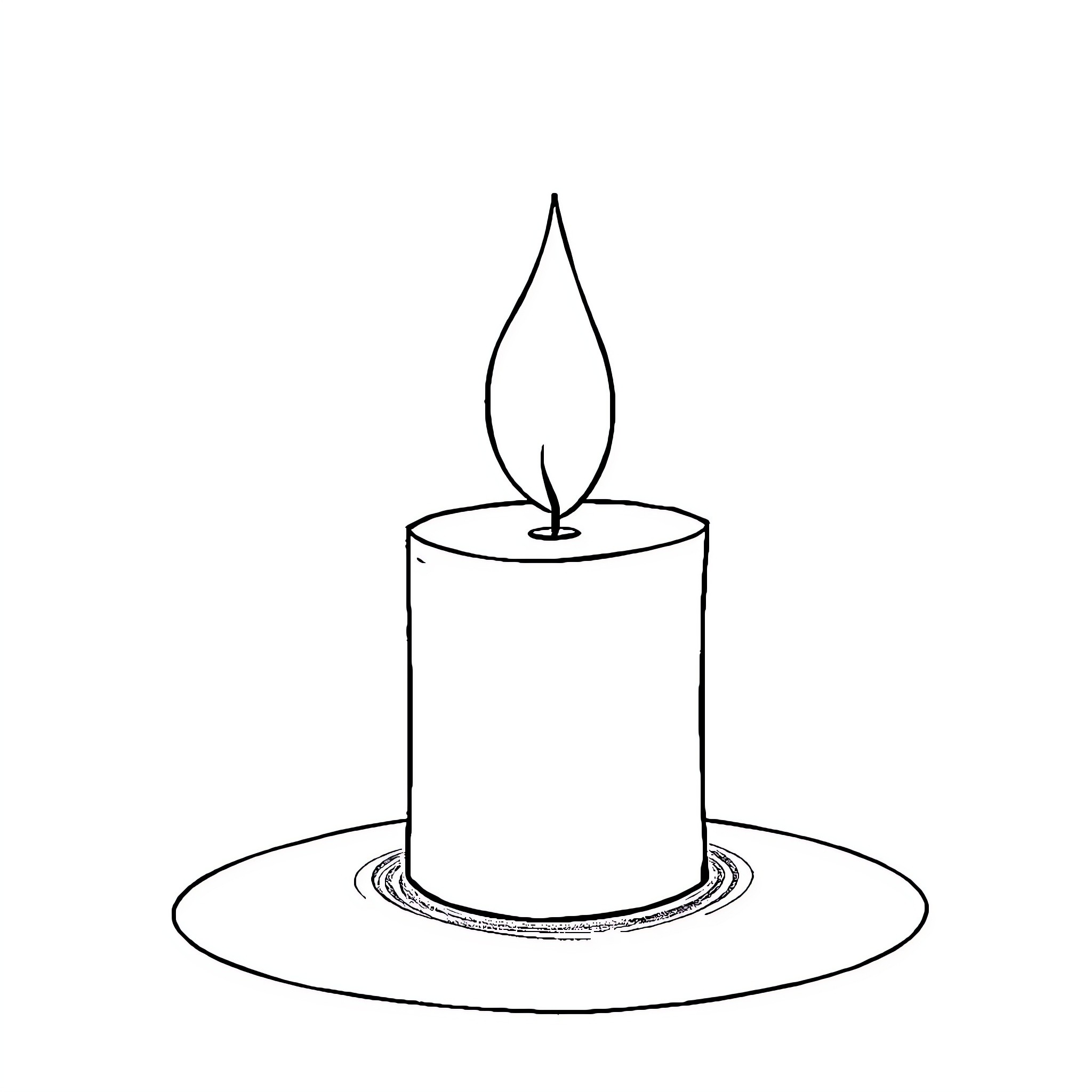 Candle illuminating a simple scene Coloring Page (free black-and-white line drawing printable PDF for all, from beginners to advanced learners, including children, teens, adults, and seniors)
