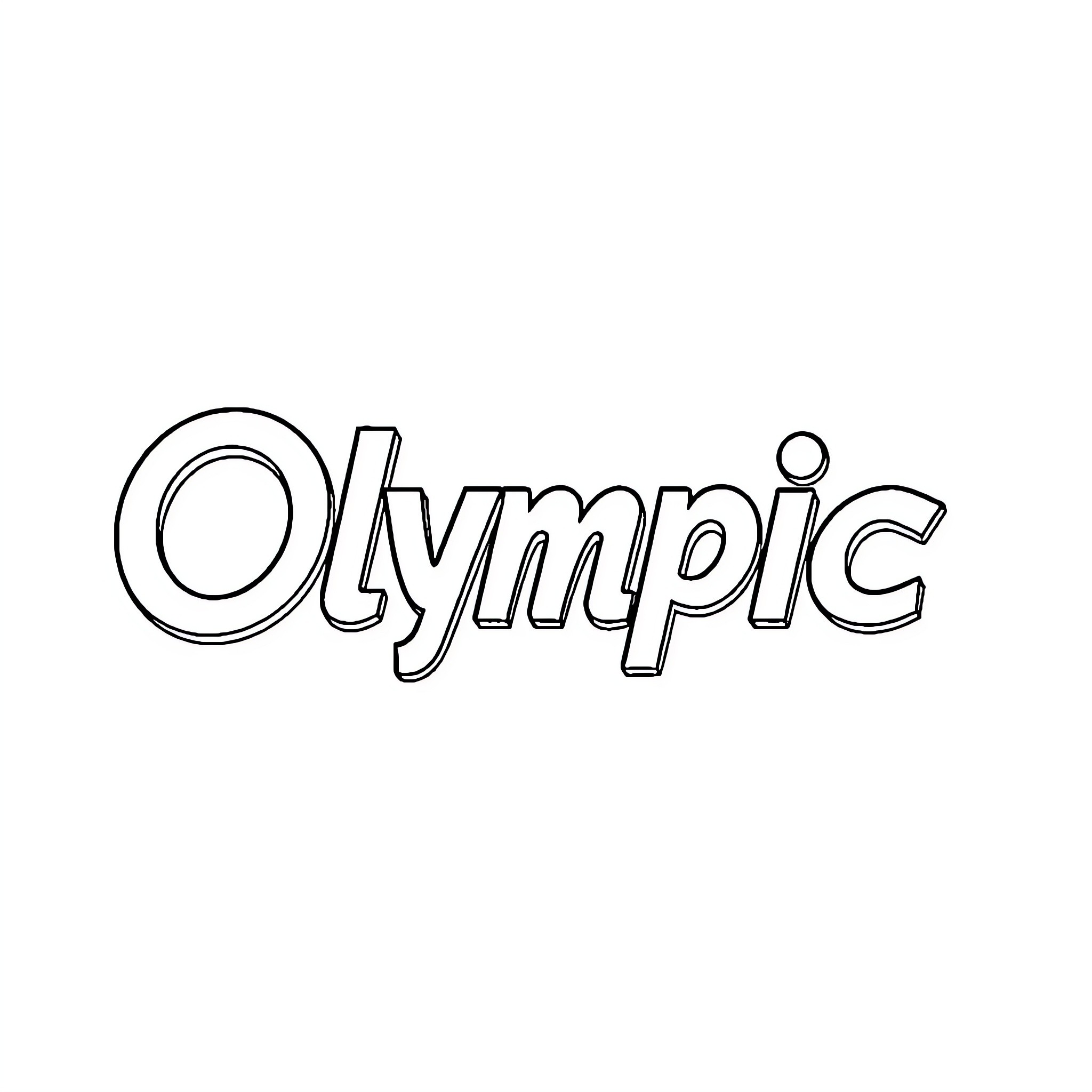 Logo with Olympic Text Coloring Page (free black-and-white line drawing printable PDF for all, from beginners to advanced learners, including children, teens, adults, and seniors)