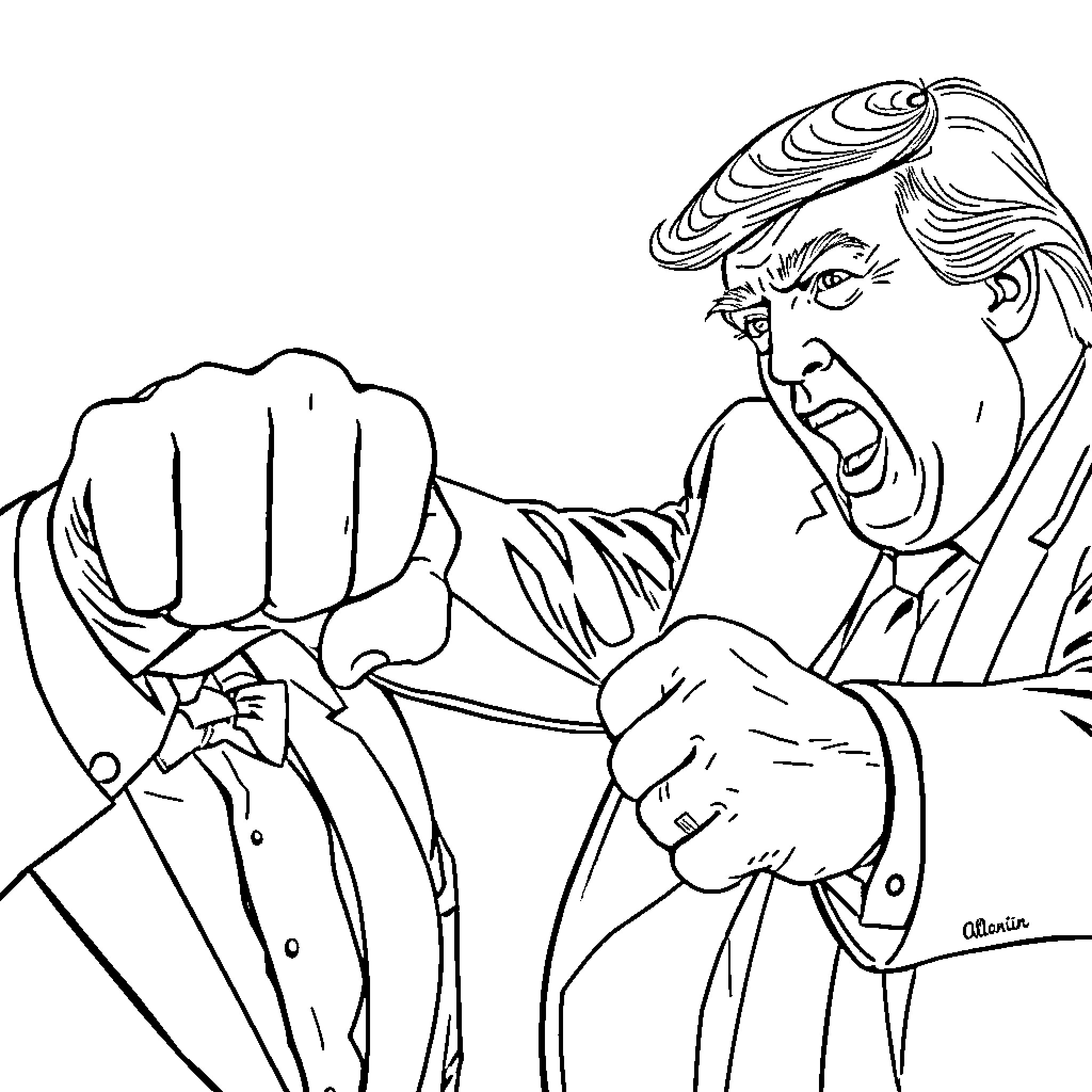 Robert De Niro in an intense and expressive scene Coloring Page (free black-and-white line drawing printable PDF for all, from beginners to advanced learners, including children, teens, adults, and seniors)