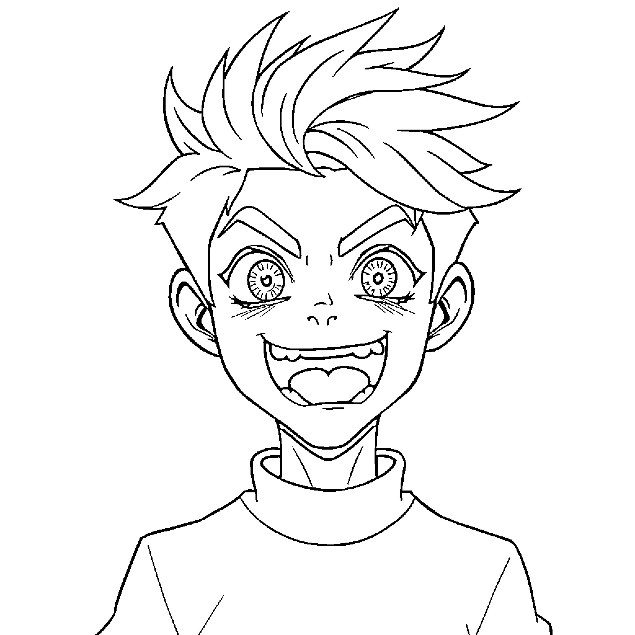 Billy Hargrove's joyful expression Coloring Page (free black-and-white line drawing printable PDF for all, from beginners to advanced learners, including children, teens, adults, and seniors)