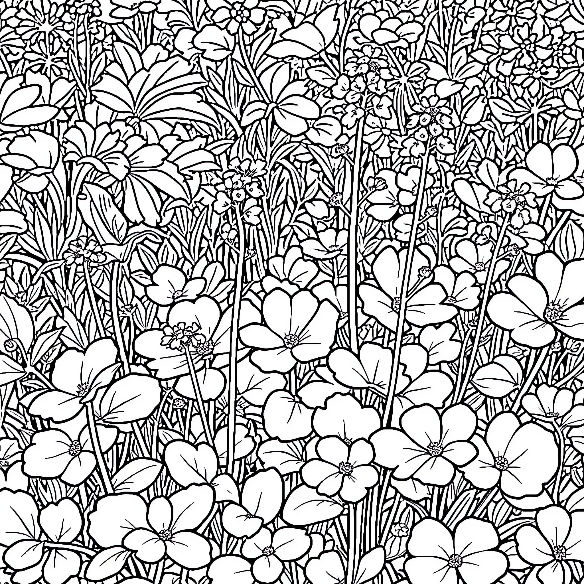 Feverfew: A Floral Wonderland Coloring Page (free black-and-white line drawing printable PDF for all, from beginners to advanced learners, including children, teens, adults, and seniors)