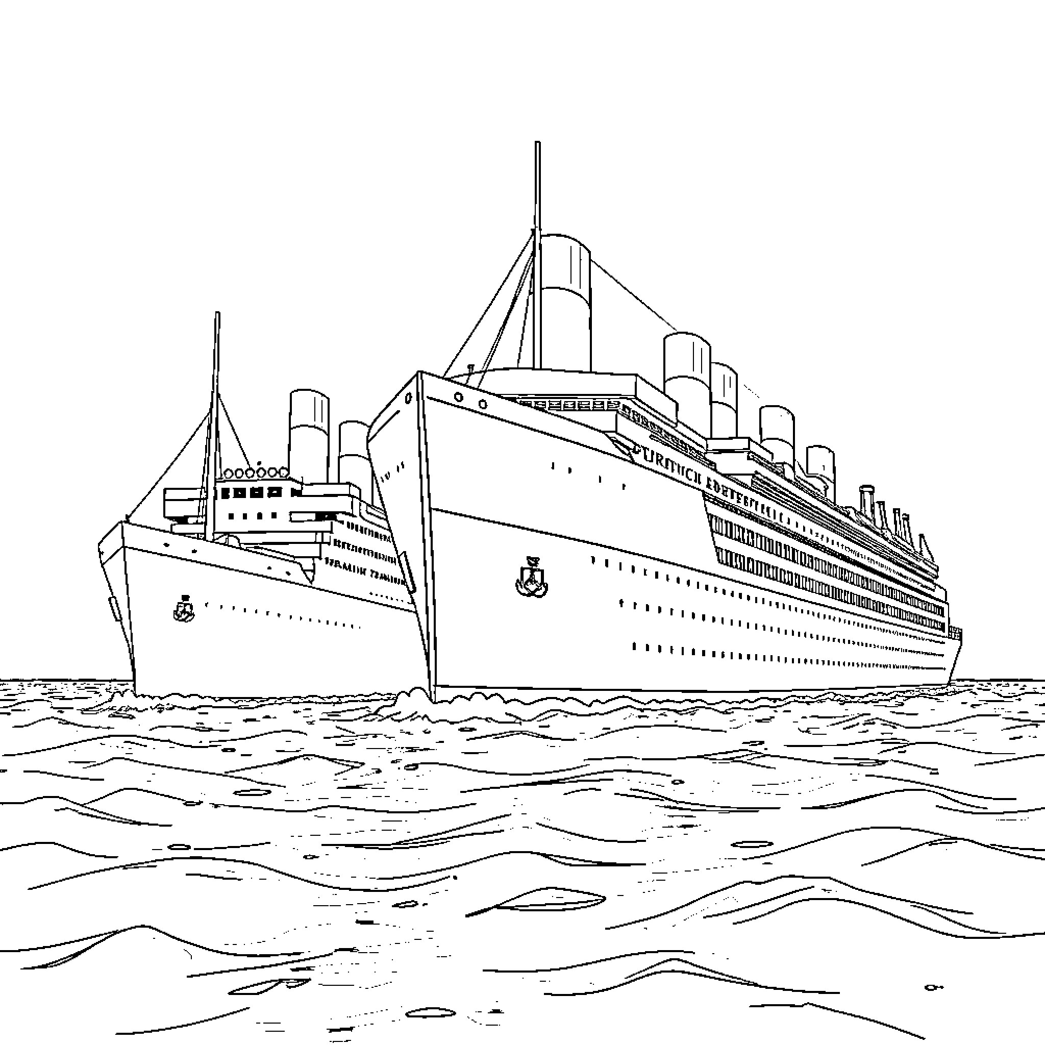 Ship sailing majestic across the open waters Coloring Page (free black-and-white line drawing printable PDF for all, from beginners to advanced learners, including children, teens, adults, and seniors)