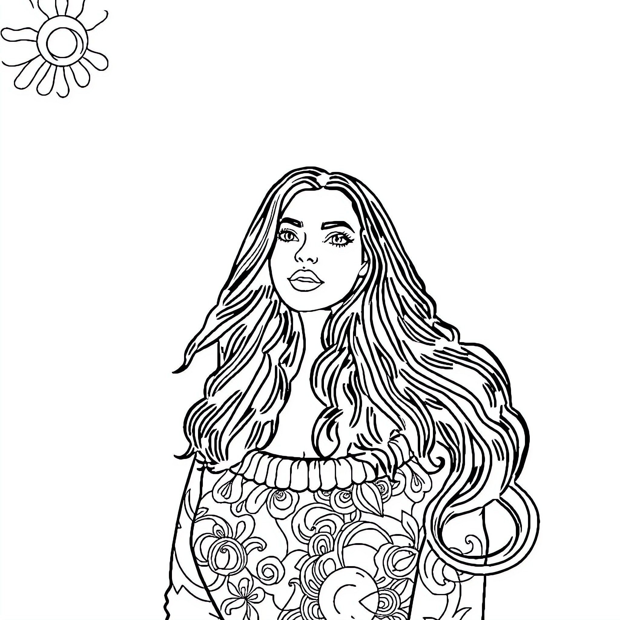 Self-Esteem Through Personal Expression Coloring Page (free black-and-white line drawing printable PDF for all, from beginners to advanced learners, including children, teens, adults, and seniors)