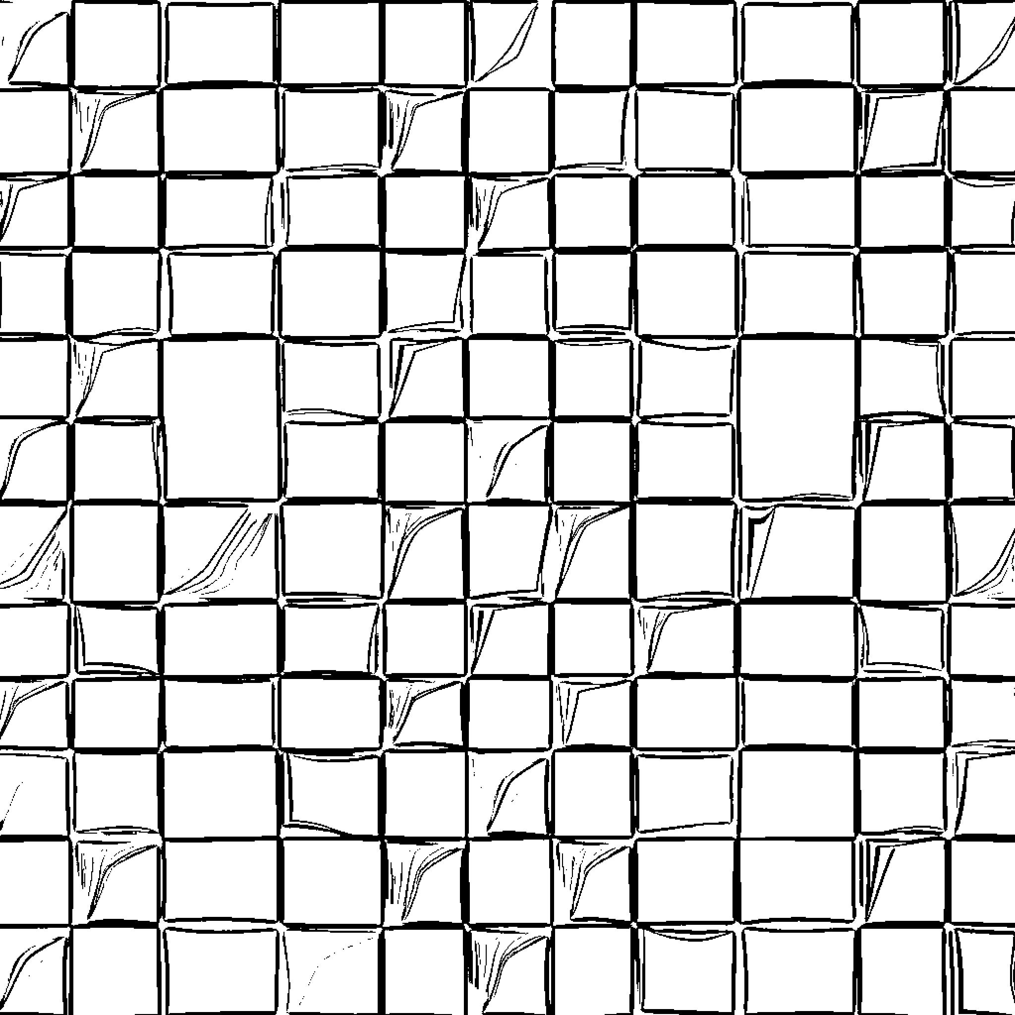 Checkered abstract pattern of irregular shapes Coloring Page (free black-and-white line drawing printable PDF for all, from beginners to advanced learners, including children, teens, adults, and seniors)