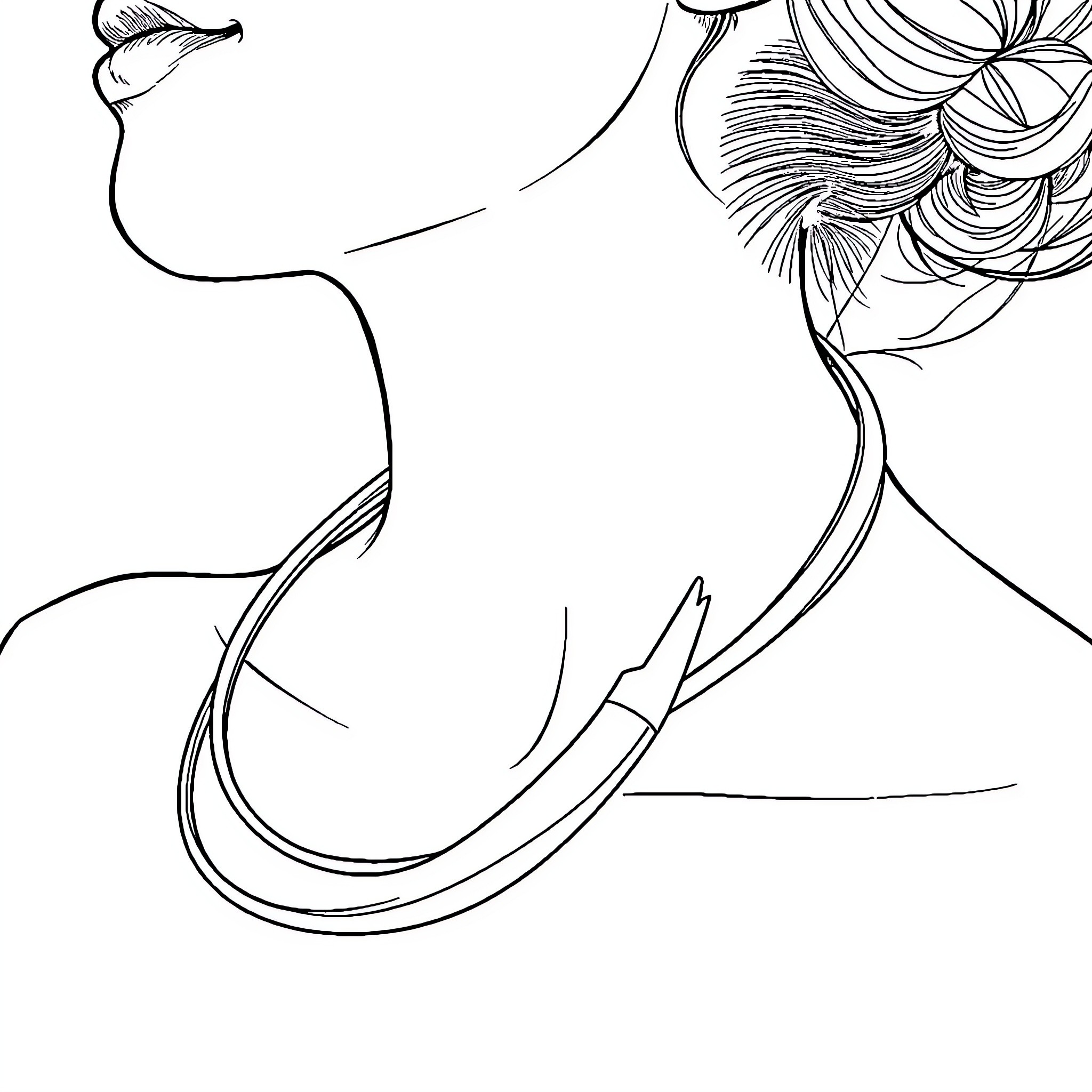 Necklace of flowing, intricate shapes Coloring Page (free black-and-white line drawing printable PDF for all, from beginners to advanced learners, including children, teens, adults, and seniors)