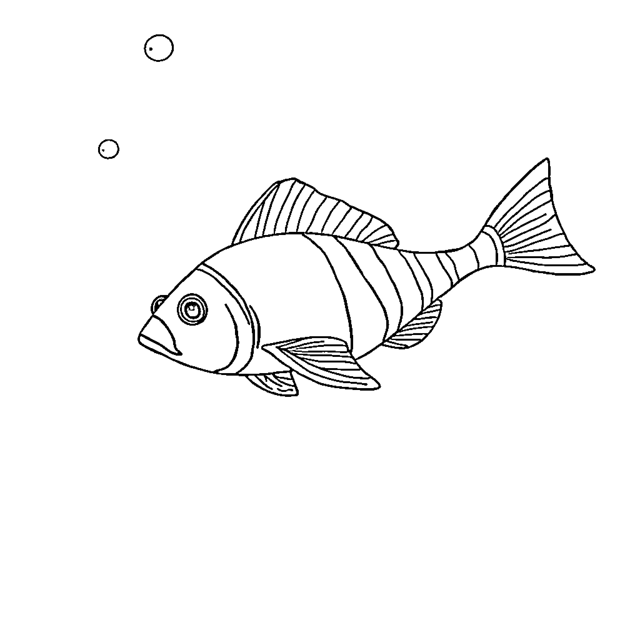 Spinosaurus underwater exploring marine life Coloring Page (free black-and-white line drawing printable PDF for all, from beginners to advanced learners, including children, teens, adults, and seniors)