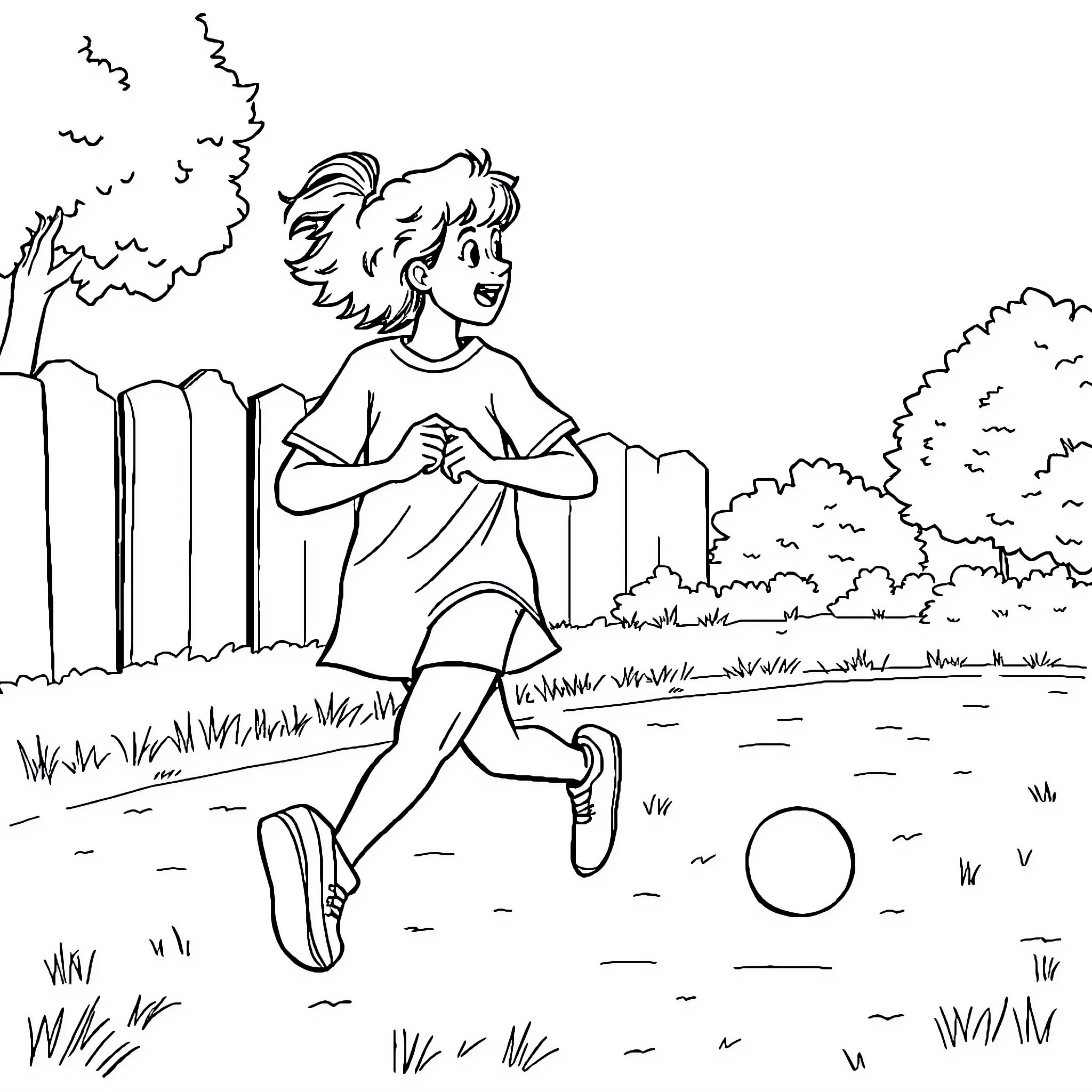 Pétanque player enjoying a leisurely game outdoors Coloring Page (free black-and-white line drawing printable PDF for all, from beginners to advanced learners, including children, teens, adults, and seniors)