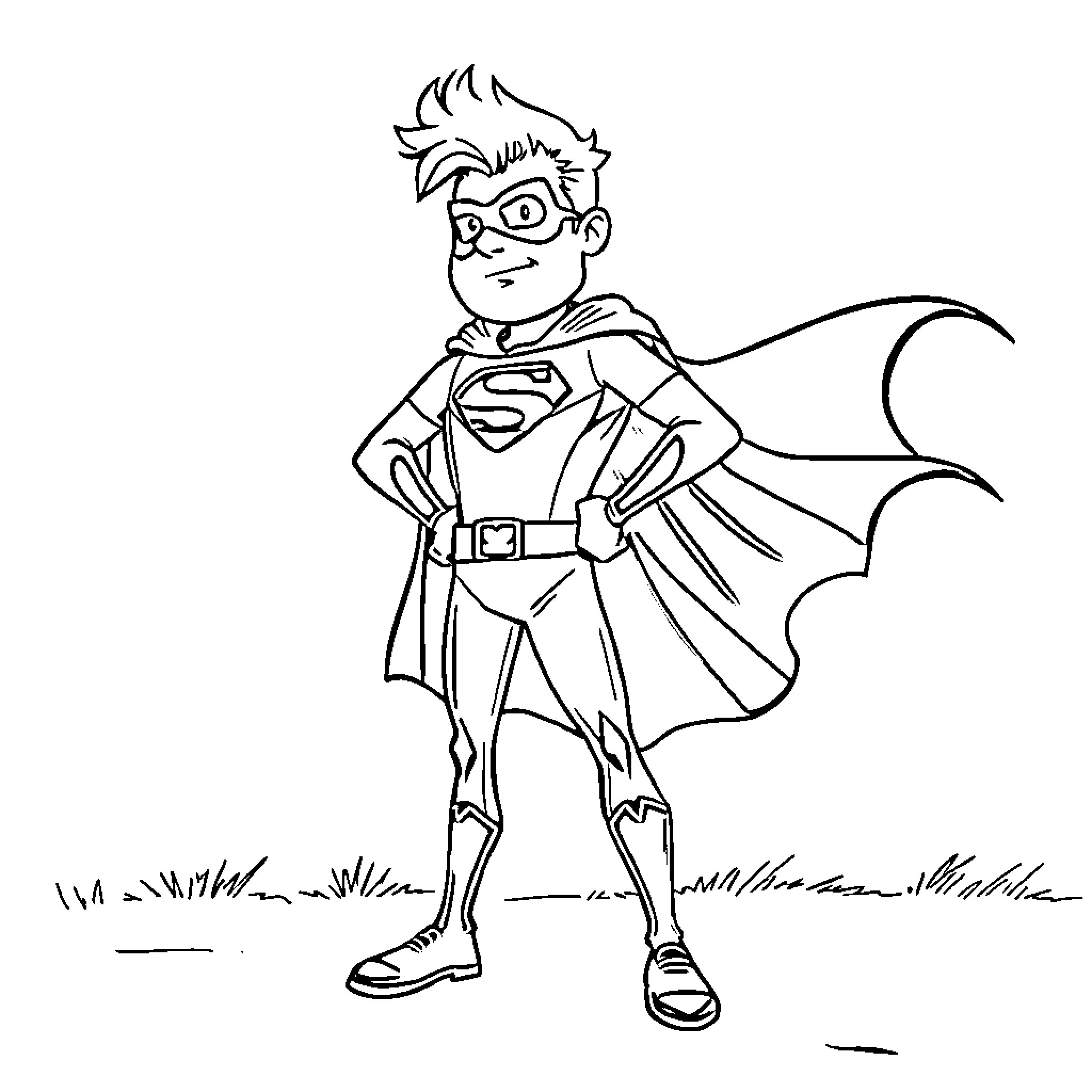 Brock Purdy as a superhero in action pose Coloring Page (free black-and-white line drawing printable PDF for all, from beginners to advanced learners, including children, teens, adults, and seniors)