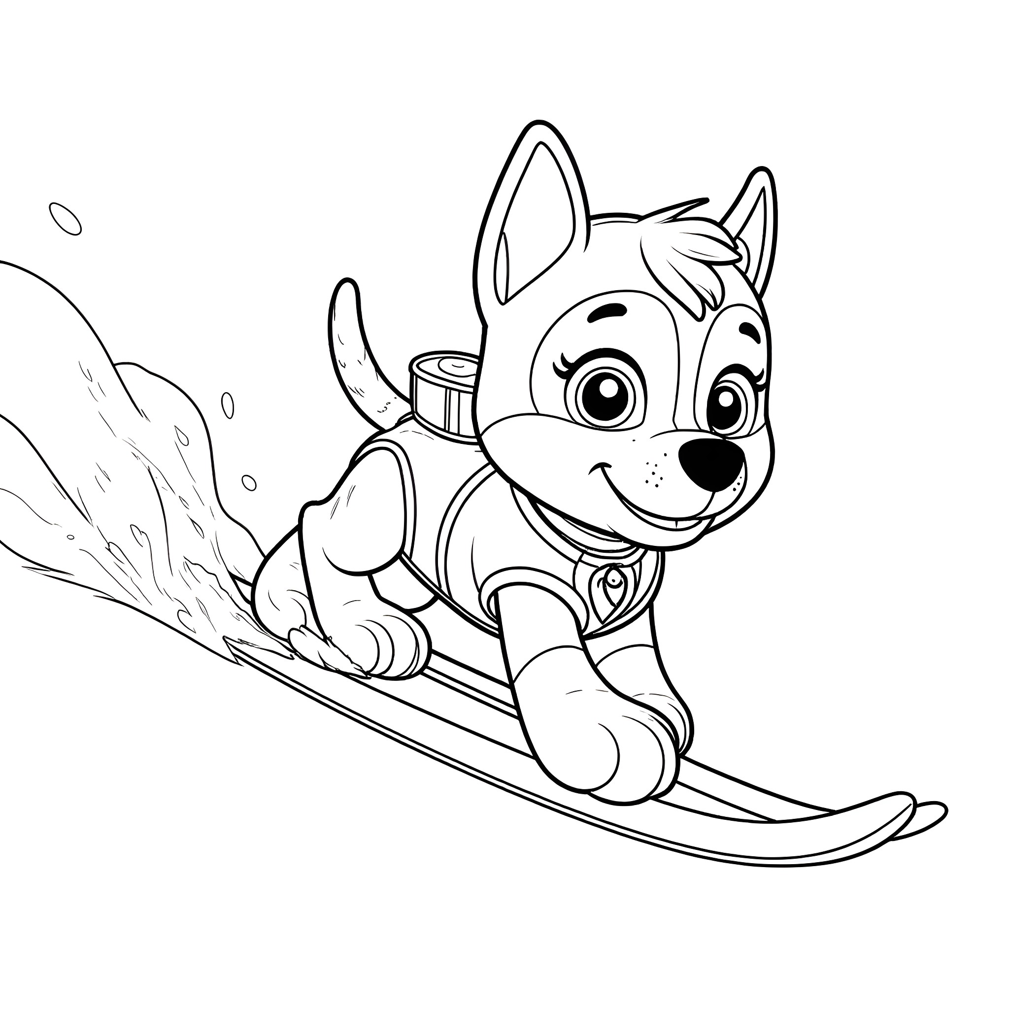 Bluey enjoying a playful sledding adventure Coloring Page (free black-and-white line drawing printable PDF for all, from beginners to advanced learners, including children, teens, adults, and seniors)