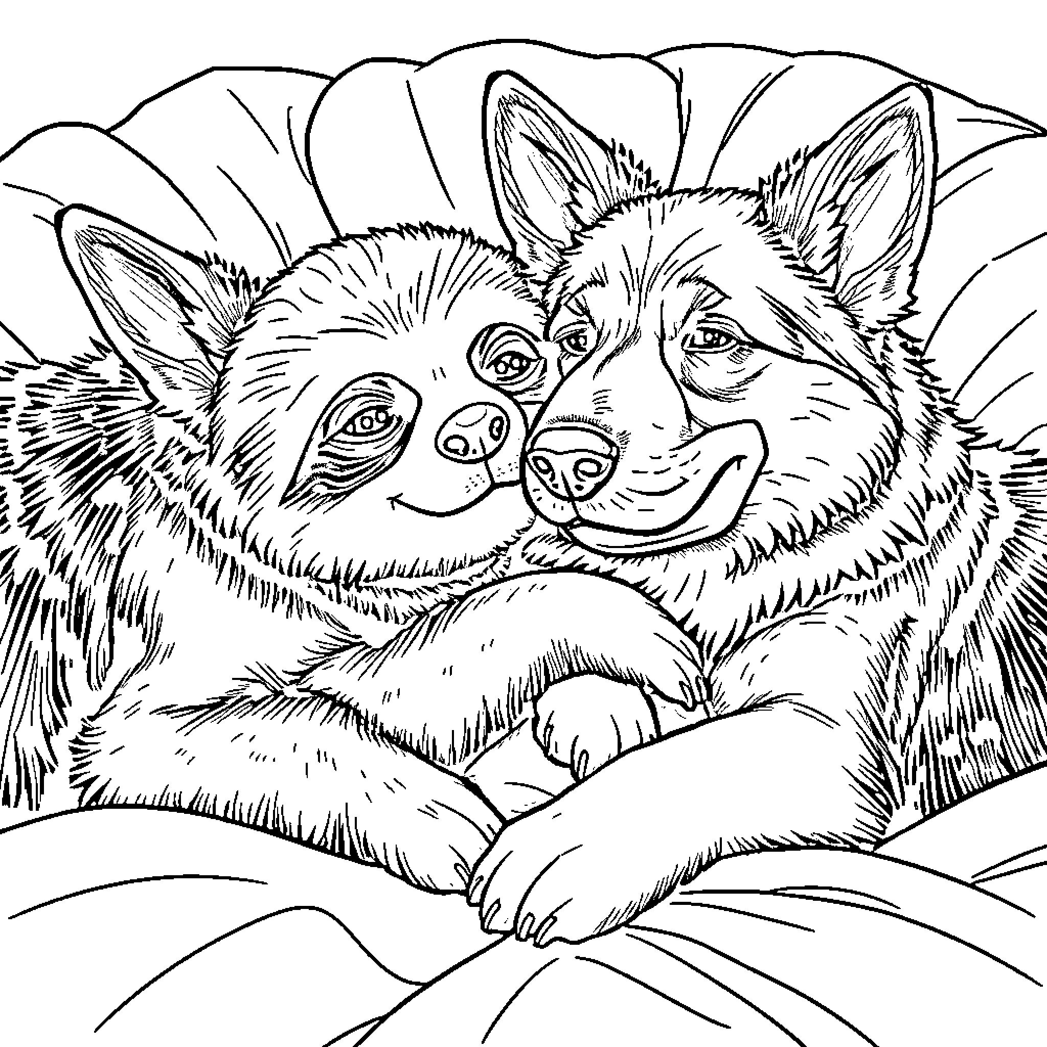 Sloth lounging peacefully in a cozy environment Coloring Page (free black-and-white line drawing printable PDF for all, from beginners to advanced learners, including children, teens, adults, and seniors)