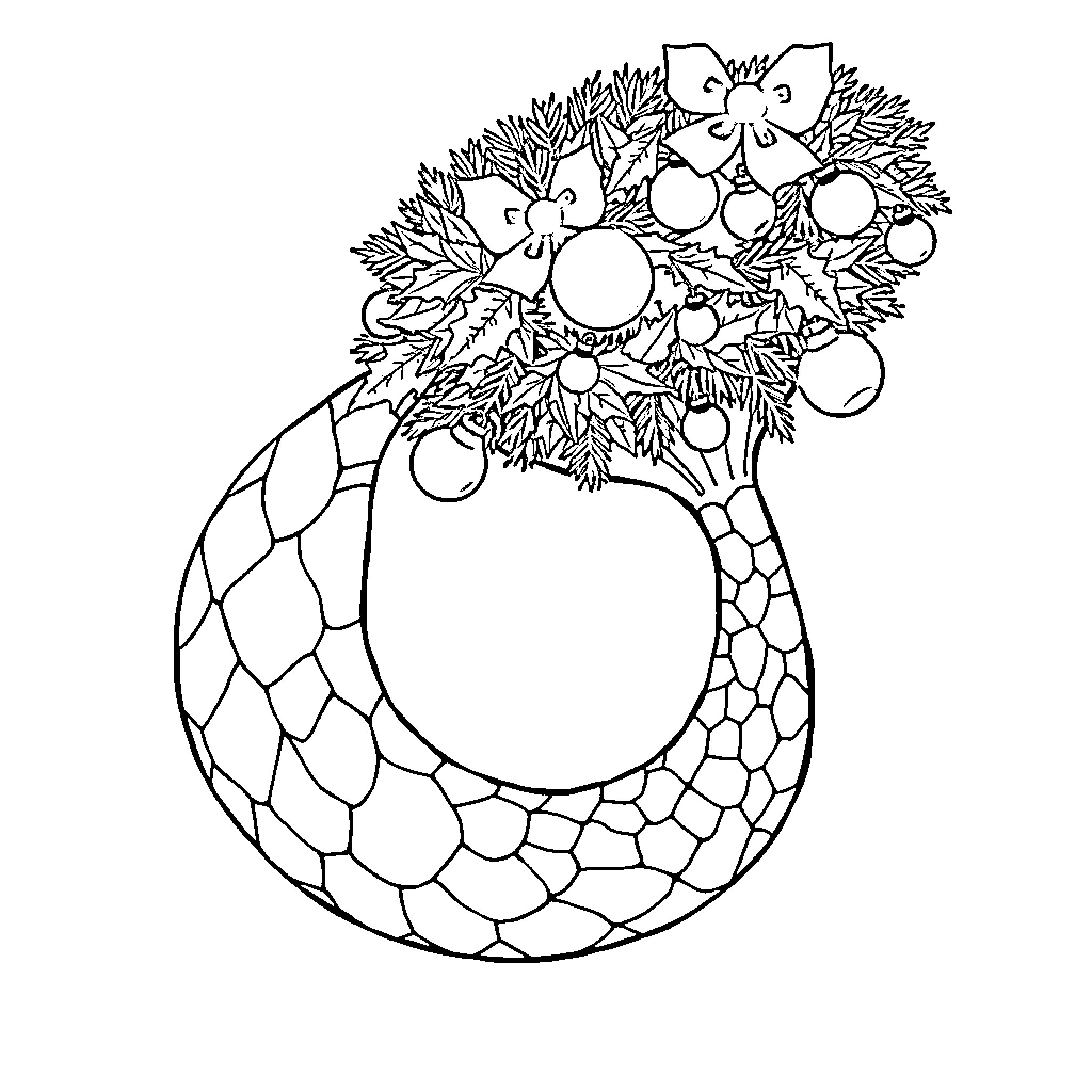 Mermaid's Enchanted Wreath of Flowers and Orbs Coloring Page (free black-and-white line drawing printable PDF for all, from beginners to advanced learners, including children, teens, adults, and seniors)