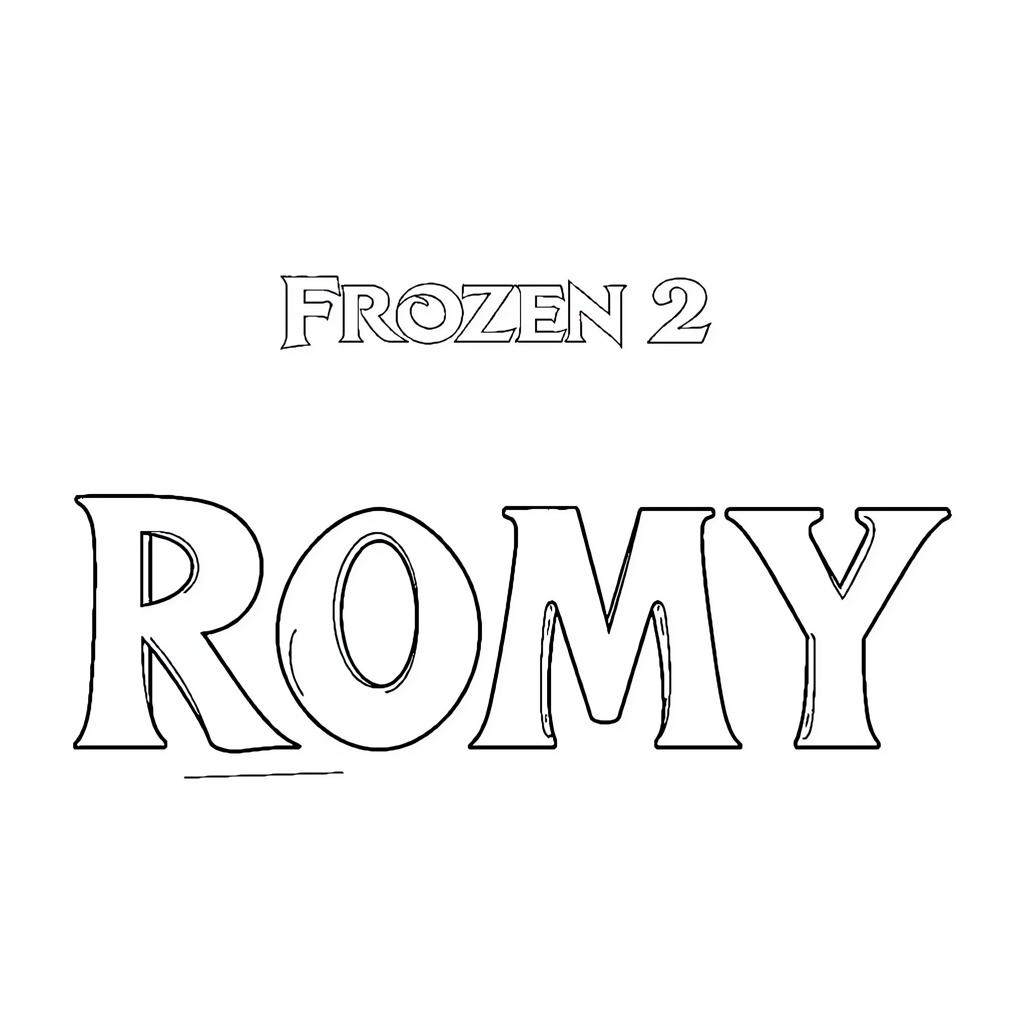 Frozen 2 Romy Coloring Page (free black-and-white line drawing printable PDF for all, from beginners to advanced learners, including children, teens, adults, and seniors)