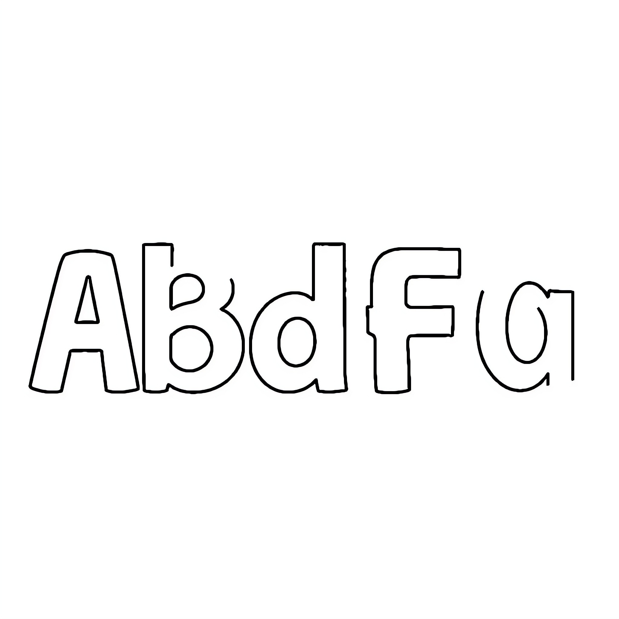 Letter Alphabet Outline Design Coloring Page (free black-and-white line drawing printable PDF for all, from beginners to advanced learners, including children, teens, adults, and seniors)