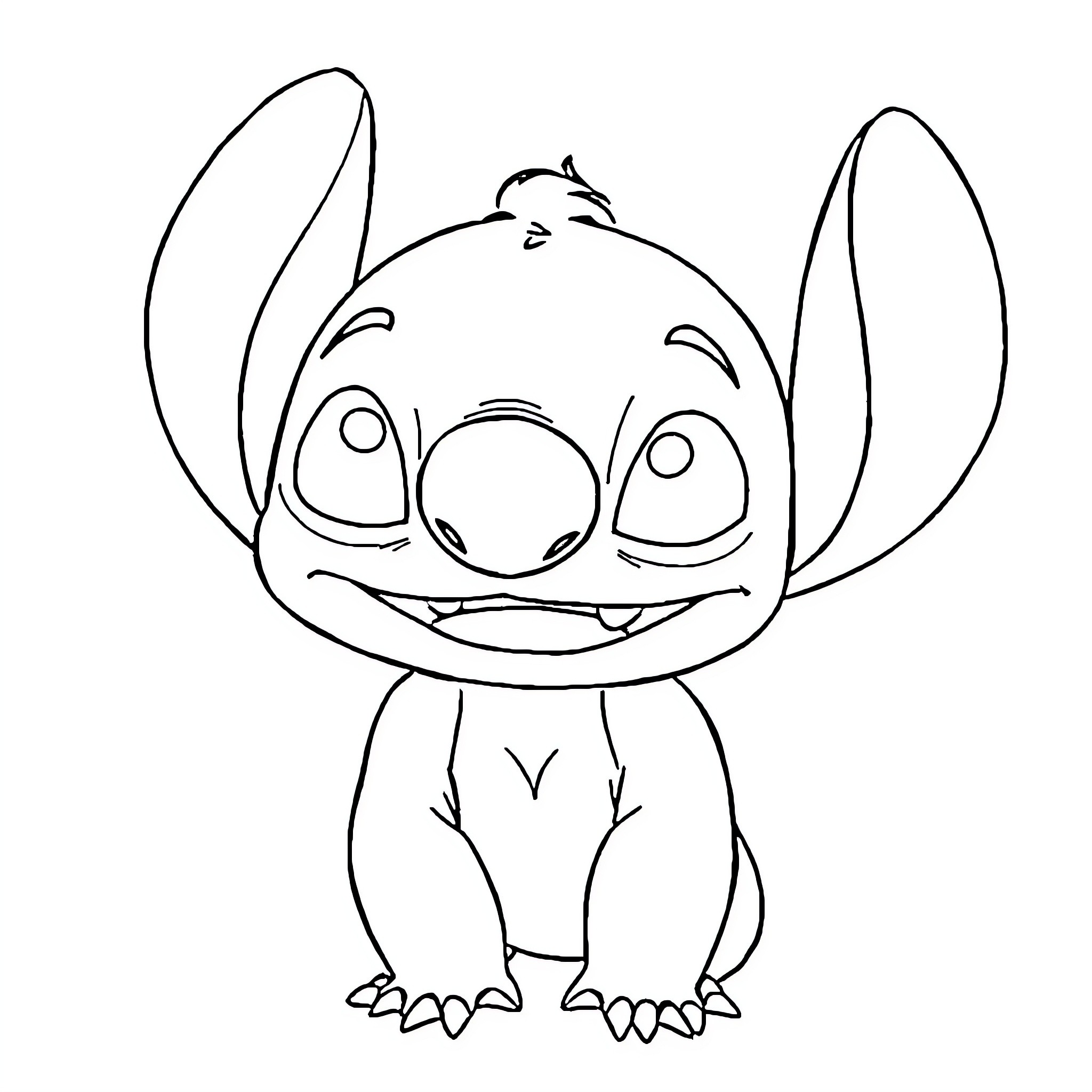 Lilo's Mischievous Smile Coloring Page (free black-and-white line drawing printable PDF for all, from beginners to advanced learners, including children, teens, adults, and seniors)
