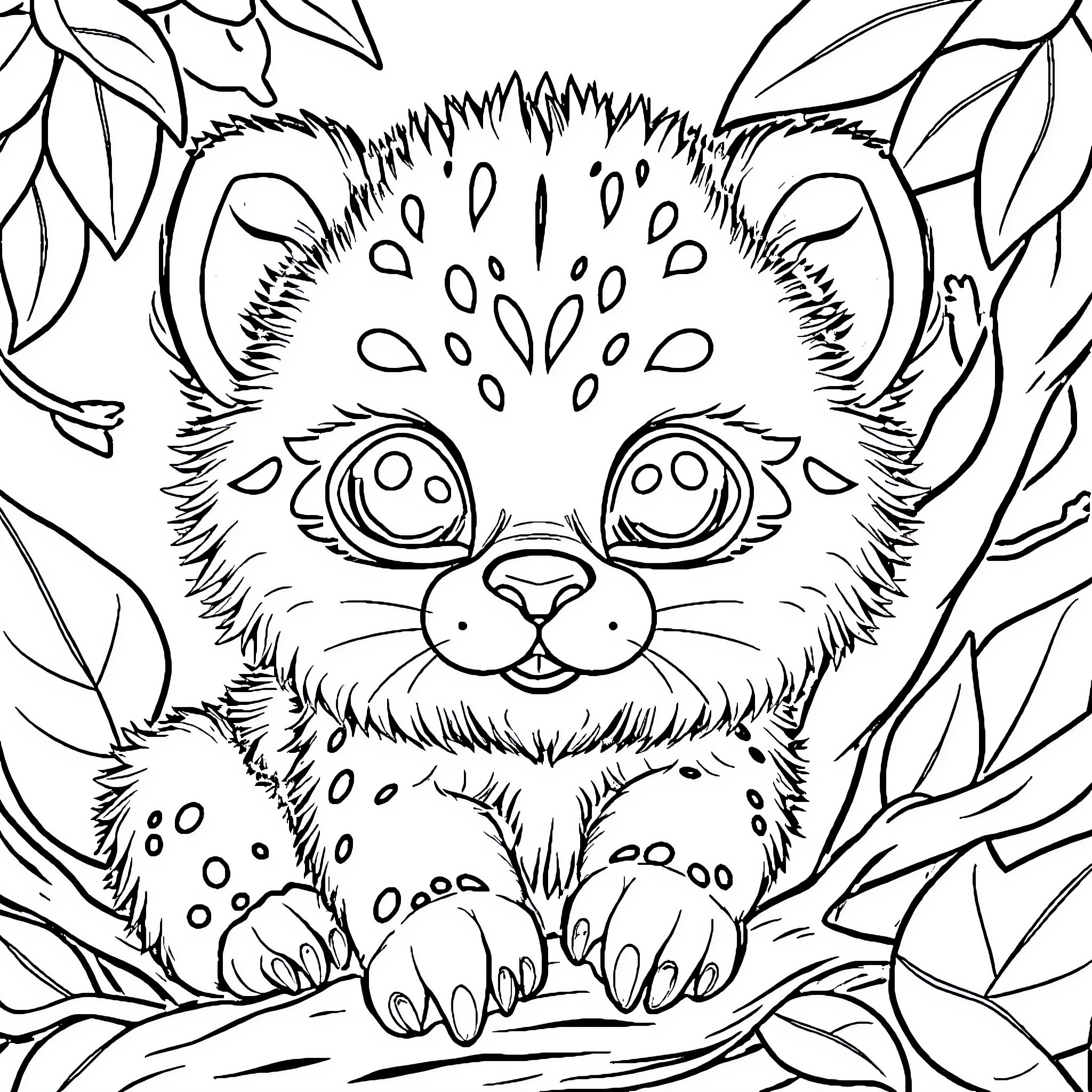 Animal sitting in the nature Coloring Page (free black-and-white line drawing printable PDF for all, from beginners to advanced learners, including children, teens, adults, and seniors)