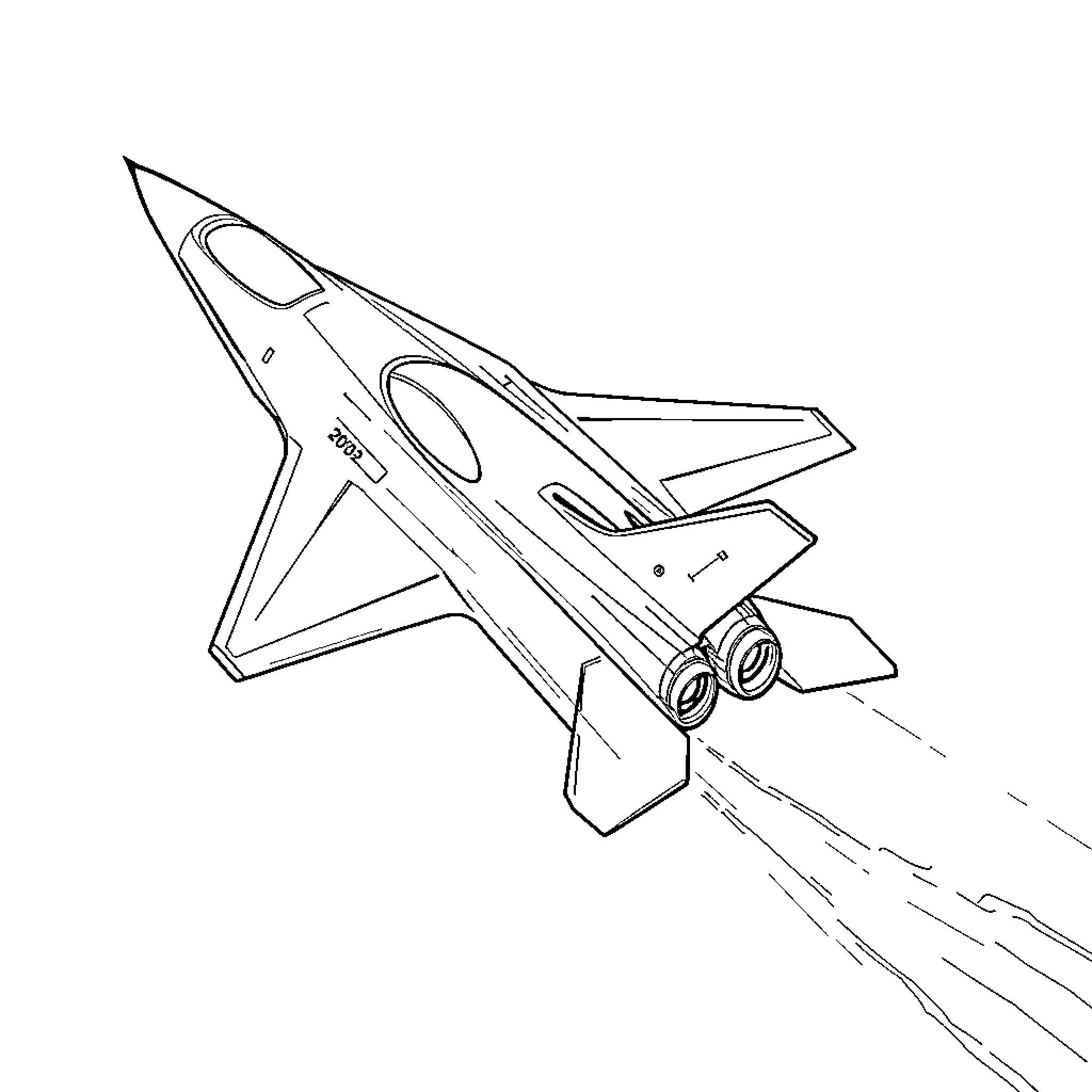 Mitsubishi Jet Fighter Soaring Through the Sky Coloring Page (free black-and-white line drawing printable PDF for all, from beginners to advanced learners, including children, teens, adults, and seniors)