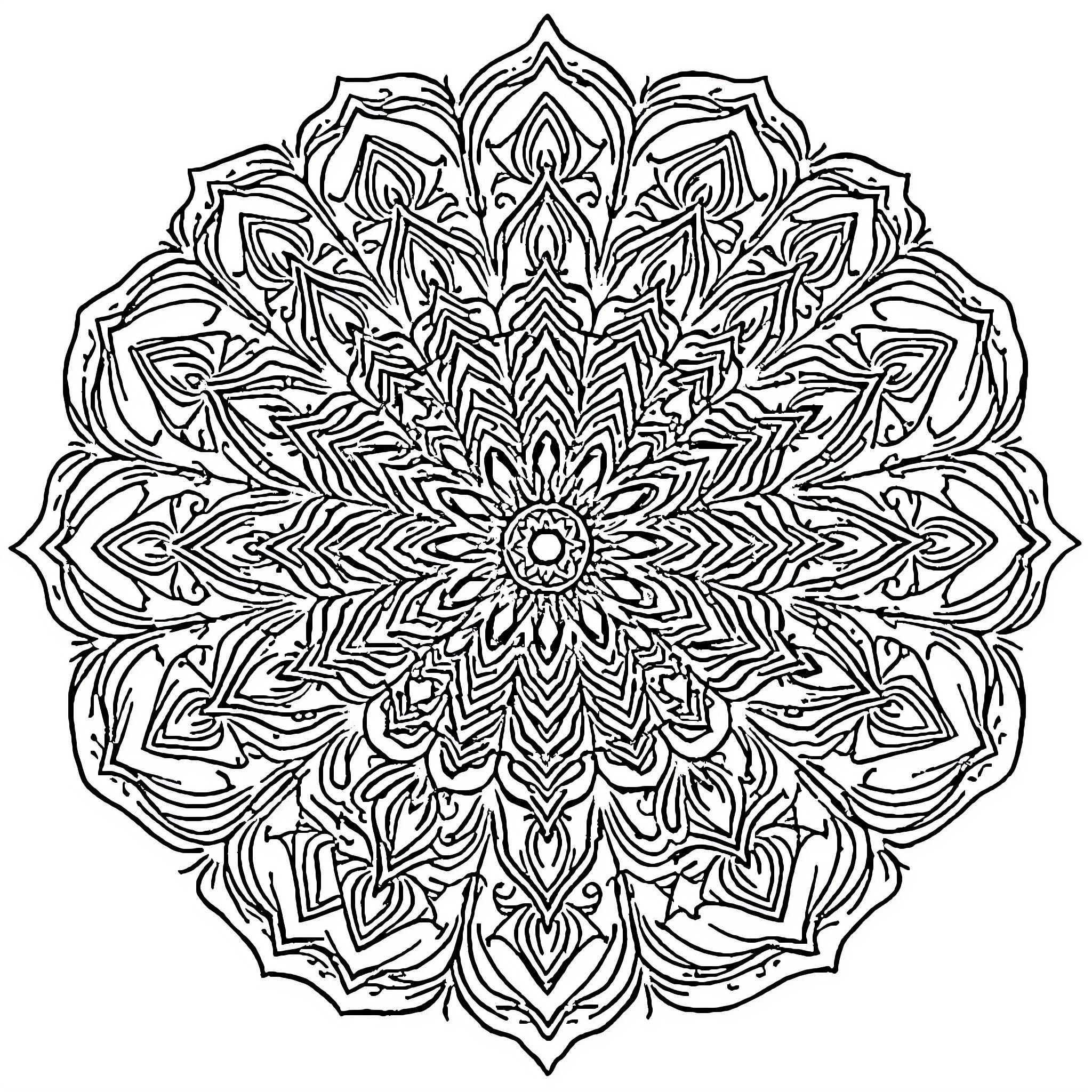 Monkey mandalas in intricate design Coloring Page (free black-and-white line drawing printable PDF for all, from beginners to advanced learners, including children, teens, adults, and seniors)