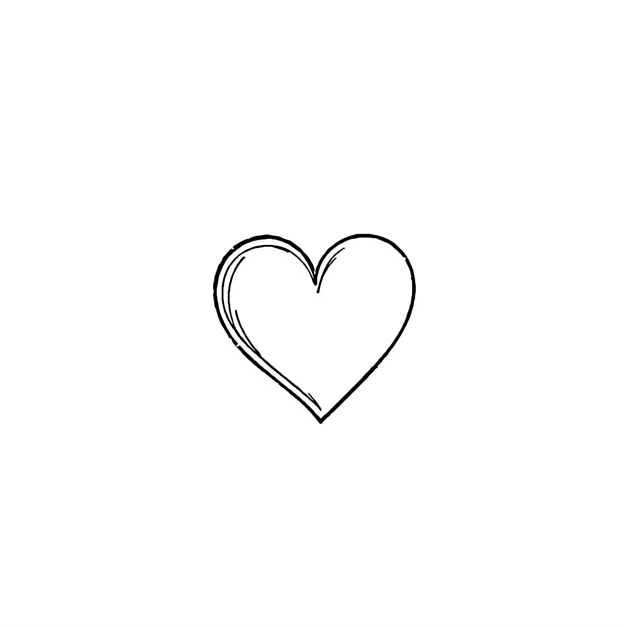 Heart Shaped Outline Coloring Page (free black-and-white line drawing printable PDF for all, from beginners to advanced learners, including children, teens, adults, and seniors)