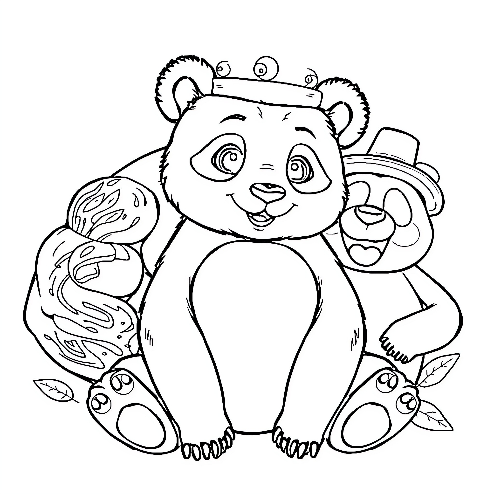 Dofus character in a playful pose Coloring Page (free black-and-white line drawing printable PDF for all, from beginners to advanced learners, including children, teens, adults, and seniors)