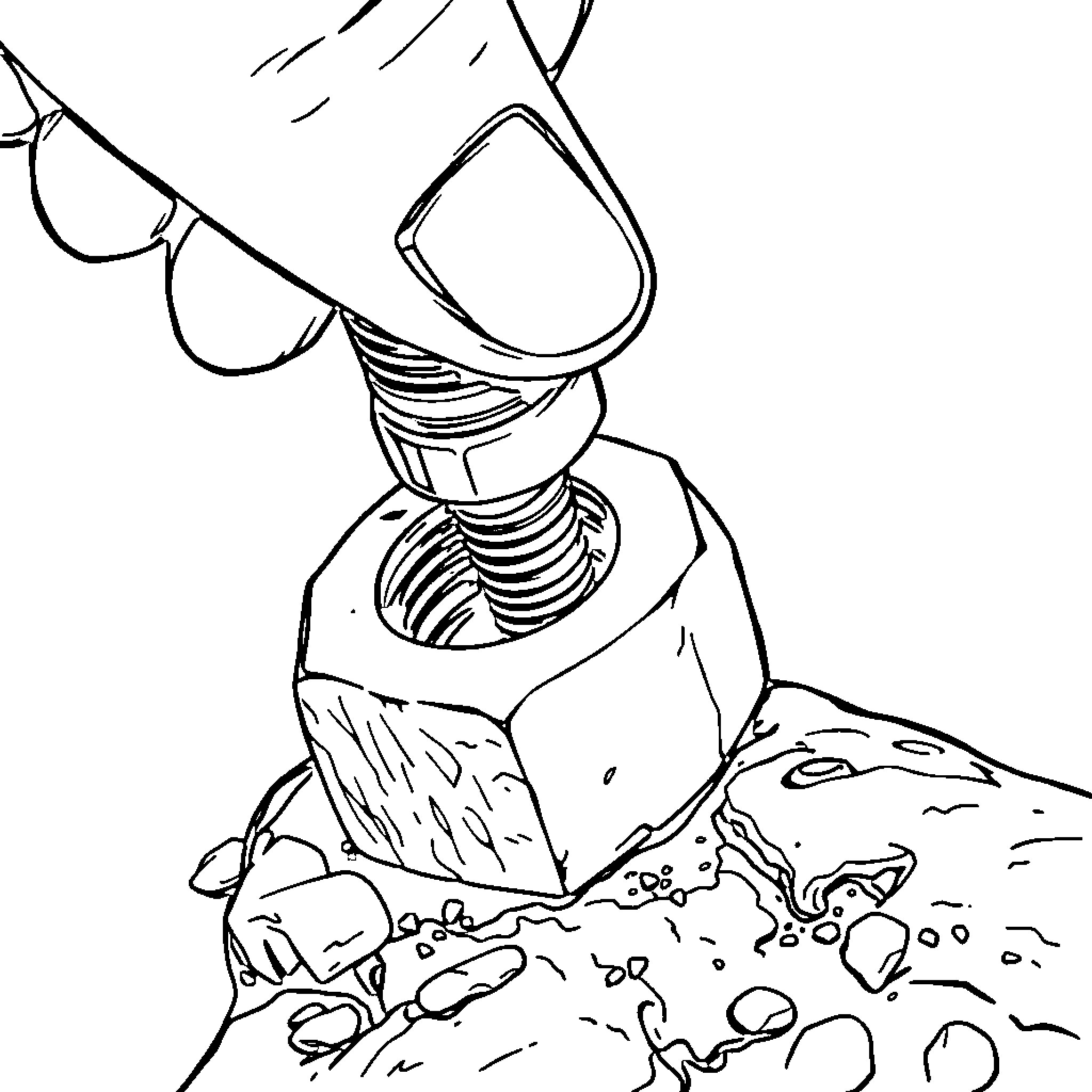 Hand painting abstract artwork with paint brush Coloring Page (free black-and-white line drawing printable PDF for all, from beginners to advanced learners, including children, teens, adults, and seniors)
